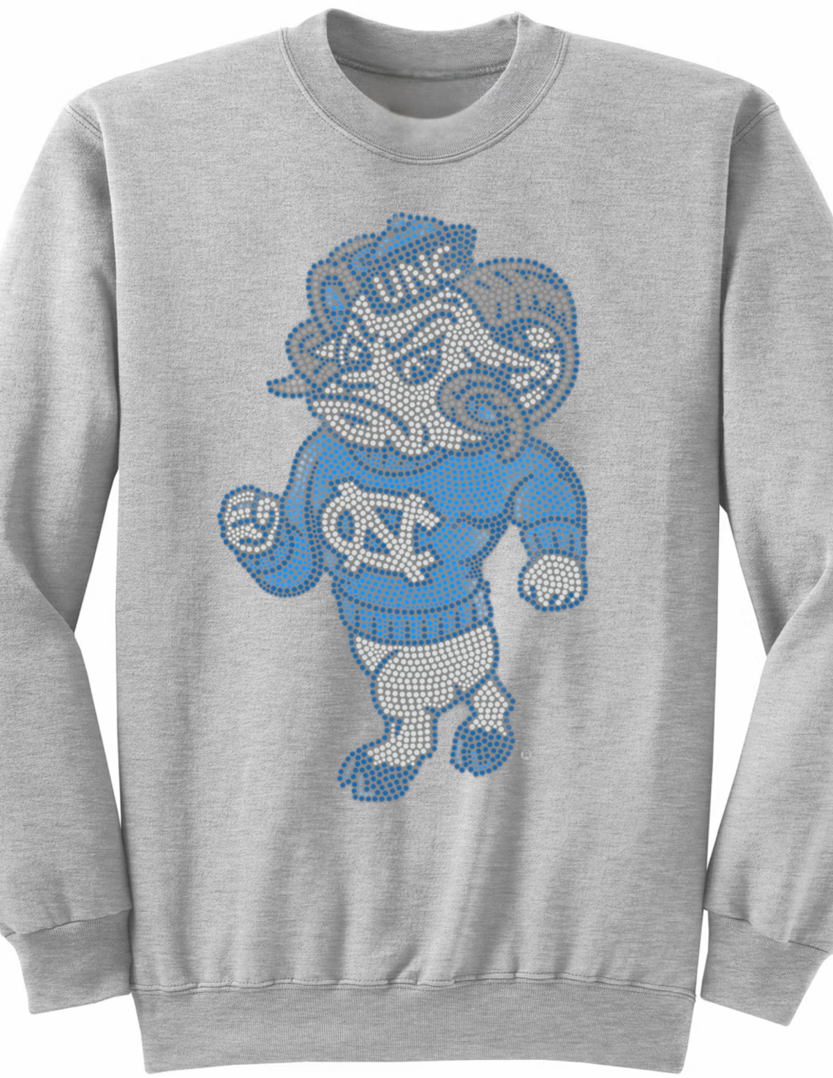 University of North Carolina Rameses Foot Gray Crewneck Sweatshirt