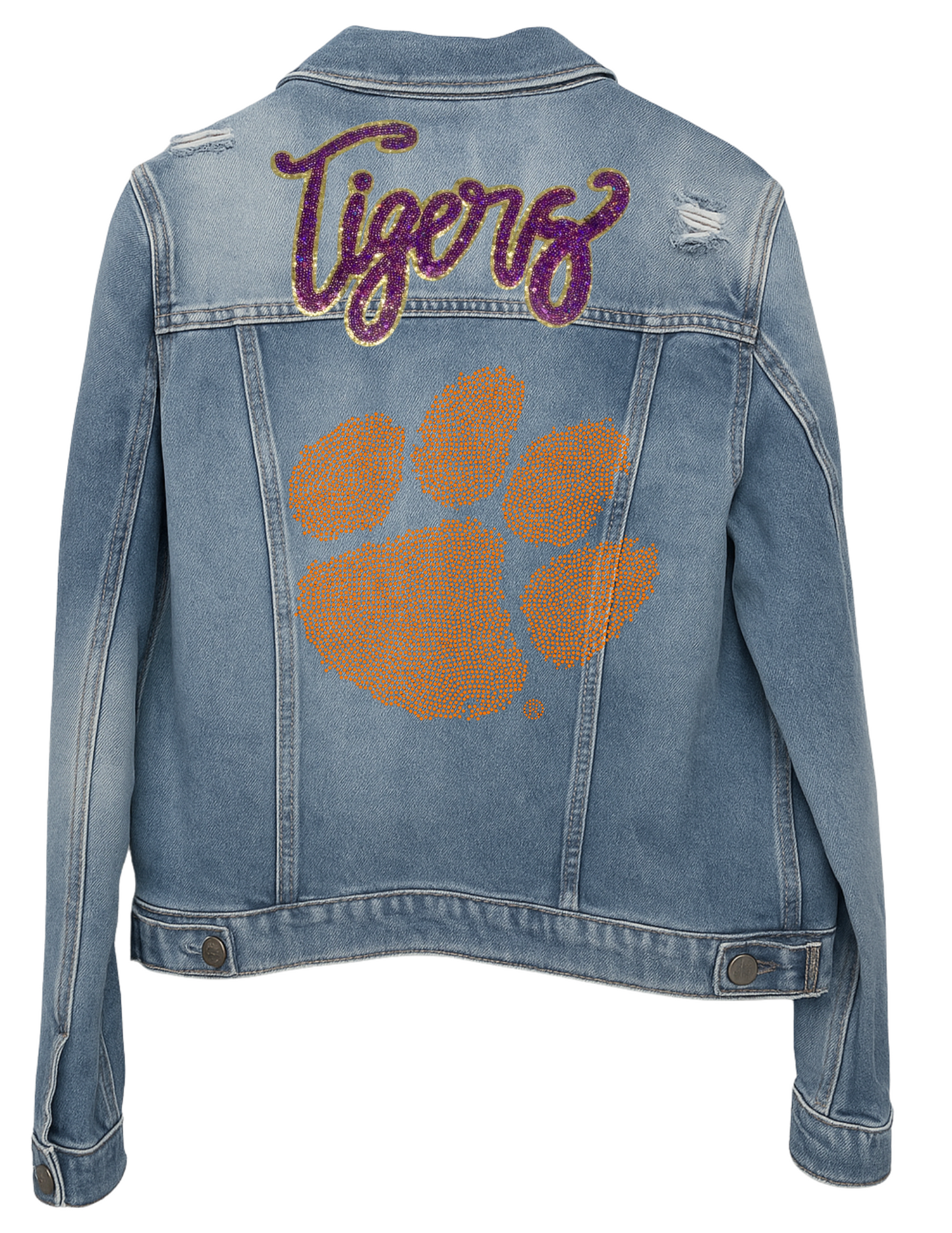 Licensed Game Day Jacket, Blue Denim, Clemson Tigers Paw