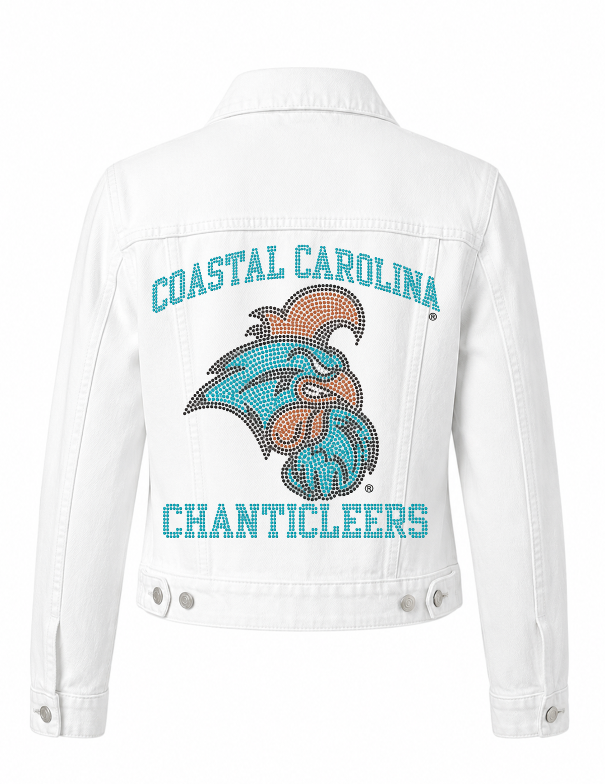 Coastal Carolina Mascot Chanticleers White Denim Jacket