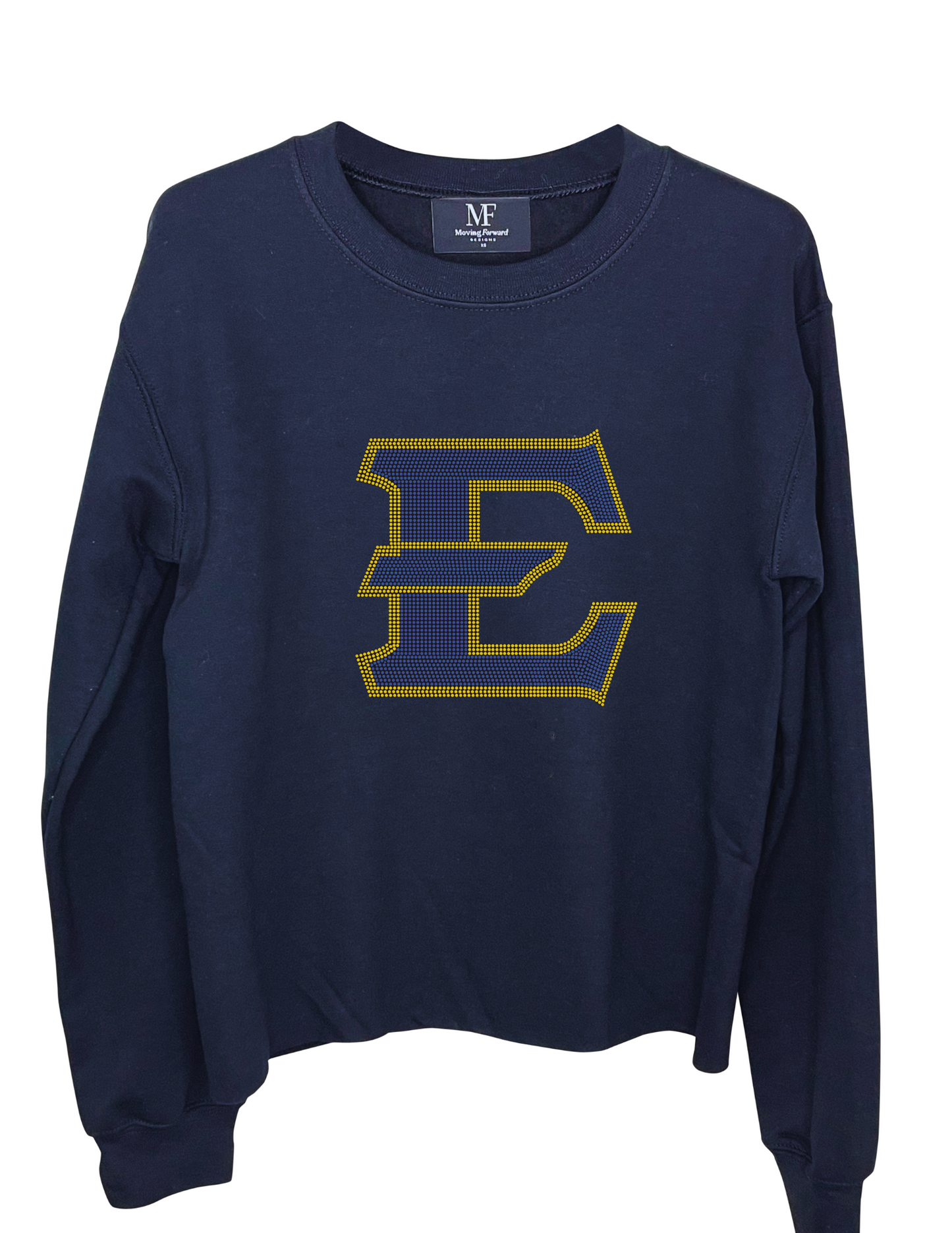 Licensed Game Day Sweatshirt, Crewneck Navy, East Tennessee State E