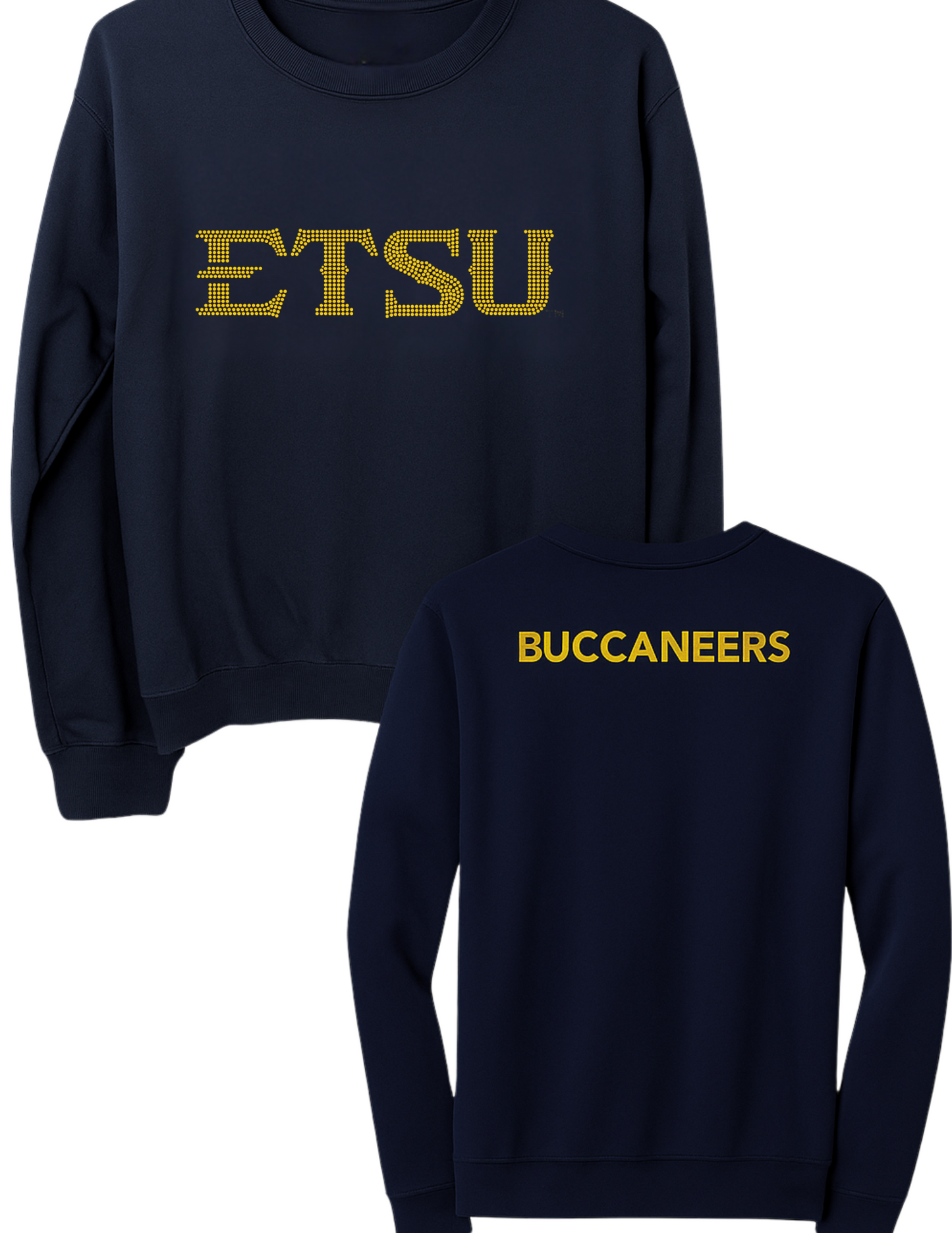 Licensed Game Day Sweatshirt, Crewneck Navy, East Tennessee State ETSU