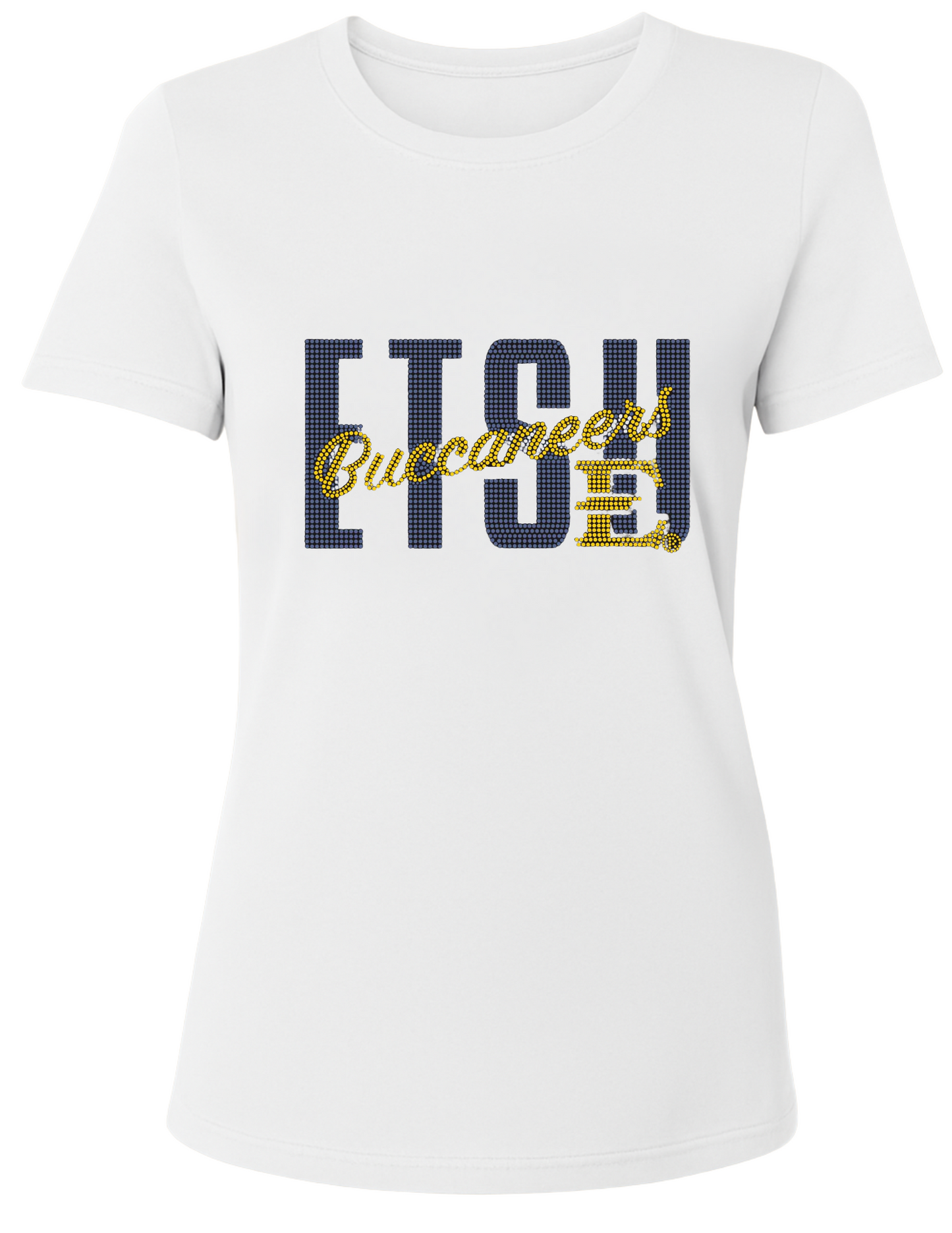 Licensed Game Day T-Shirt, Crewneck White, East Tennessee State ETSU Buccaneers