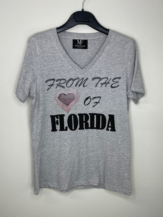 T-Shirt, Gray V-Neck, From the Heart of Florida