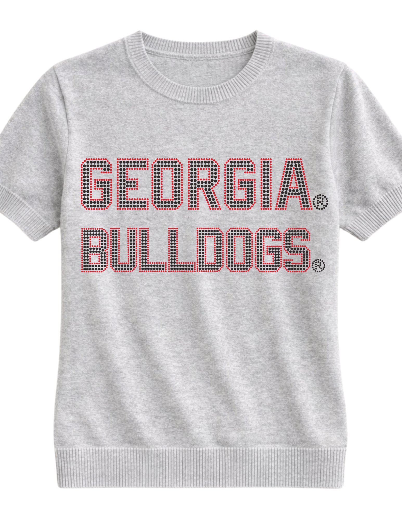 University of Georgia Bulldogs Gray Short Sleeve Sweater