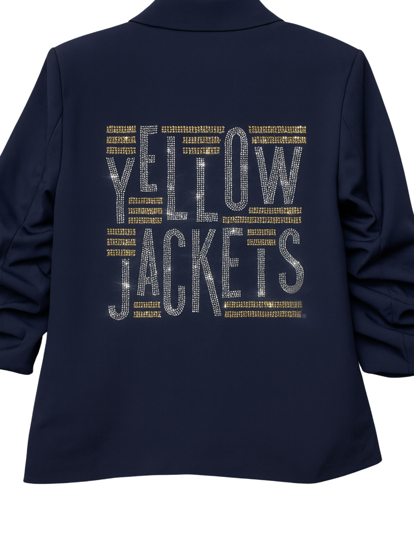 Licensed Game Day Blazer, Navy Ruched, Georgia Tech Yellow Jackets