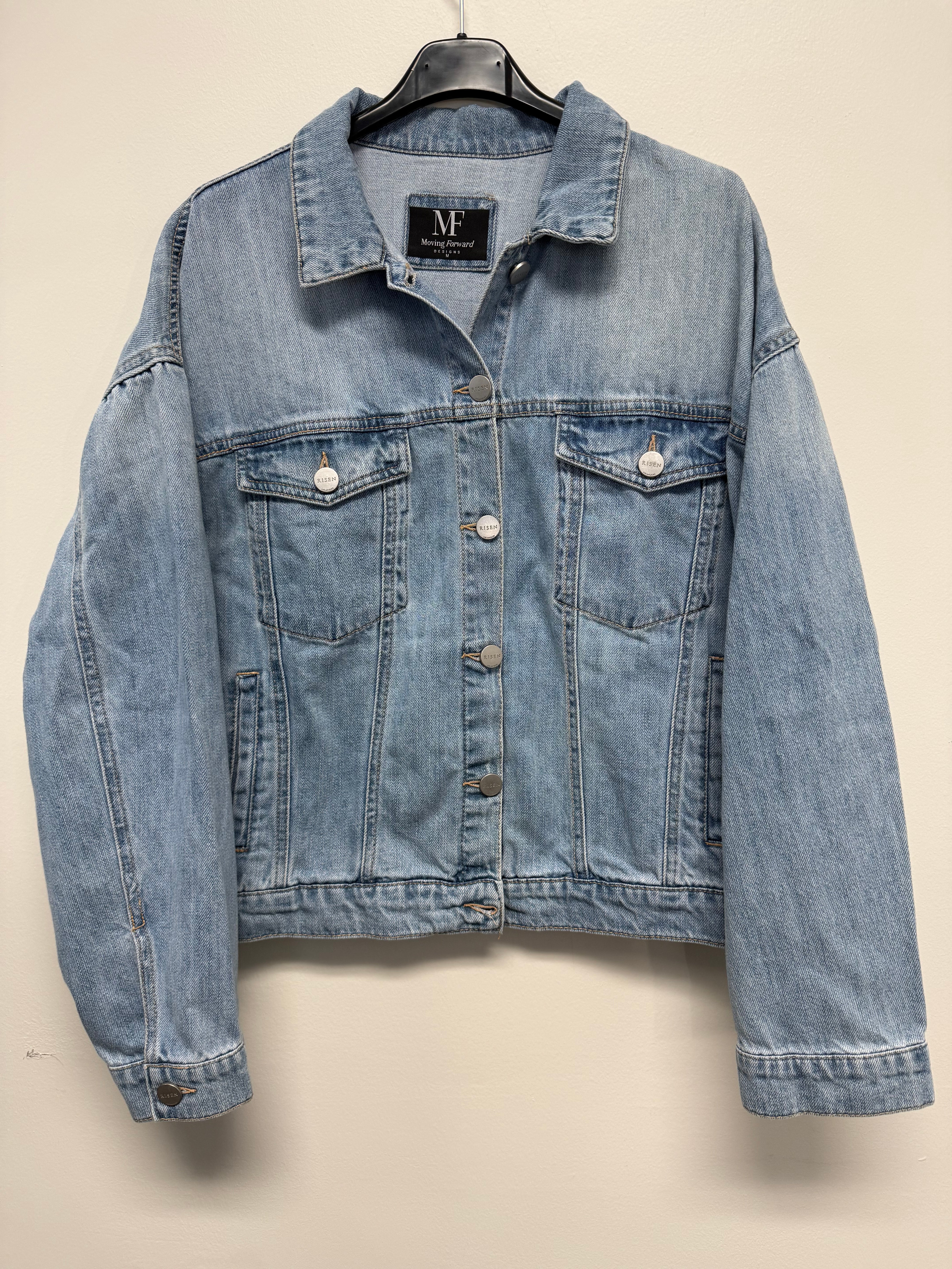 Blue Hamsa Oversized Blue Denim Jacket