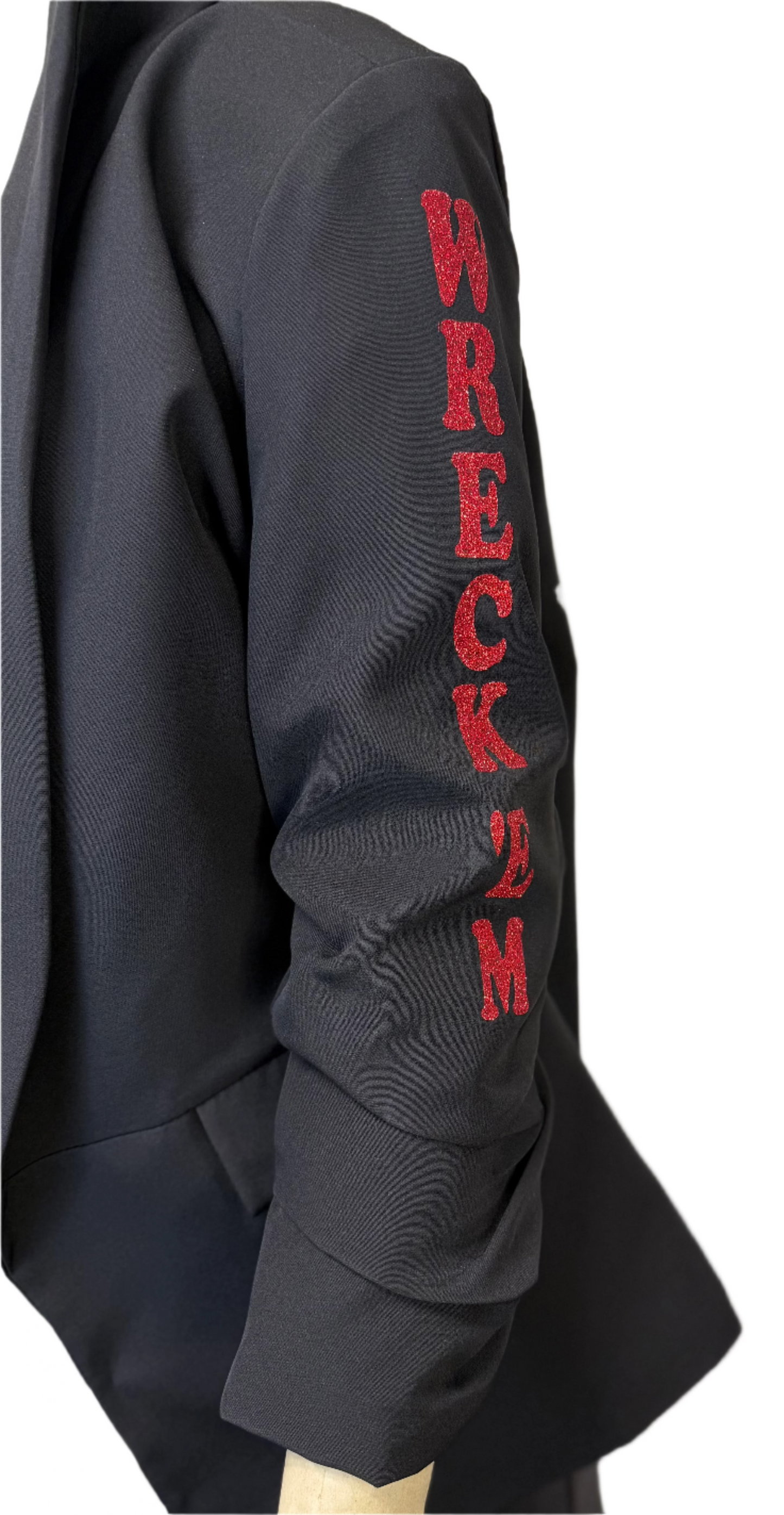 Licensed Game Day Blazer, Ruched Black, Texas Tech TT State Wreck Em Tech