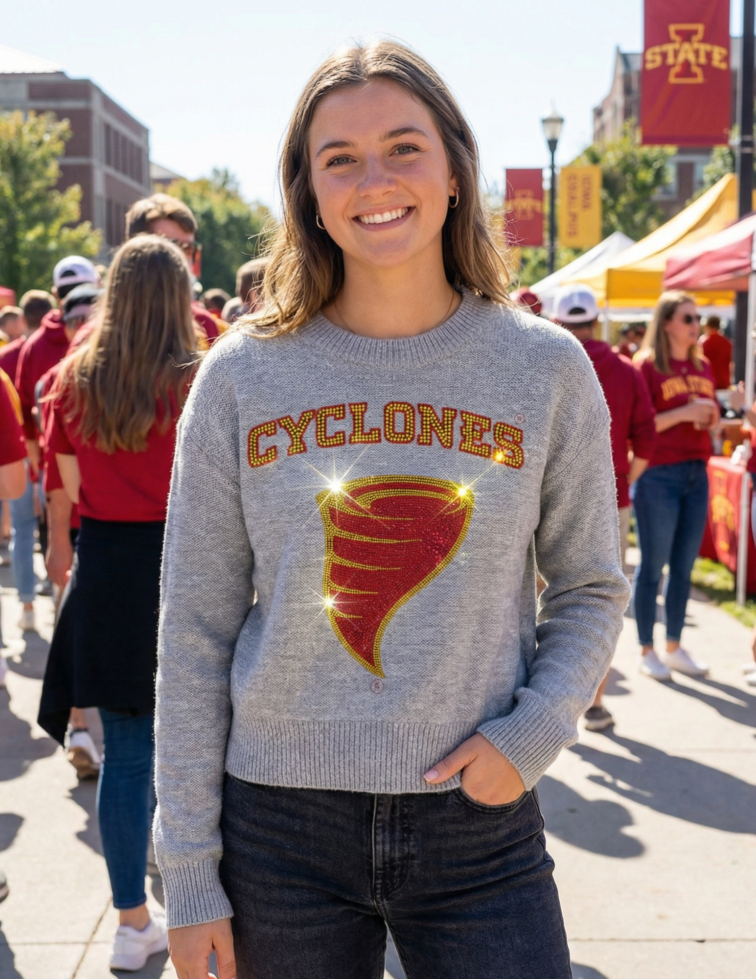 Iowa State Cyclones Gray Crewneck Sweater
