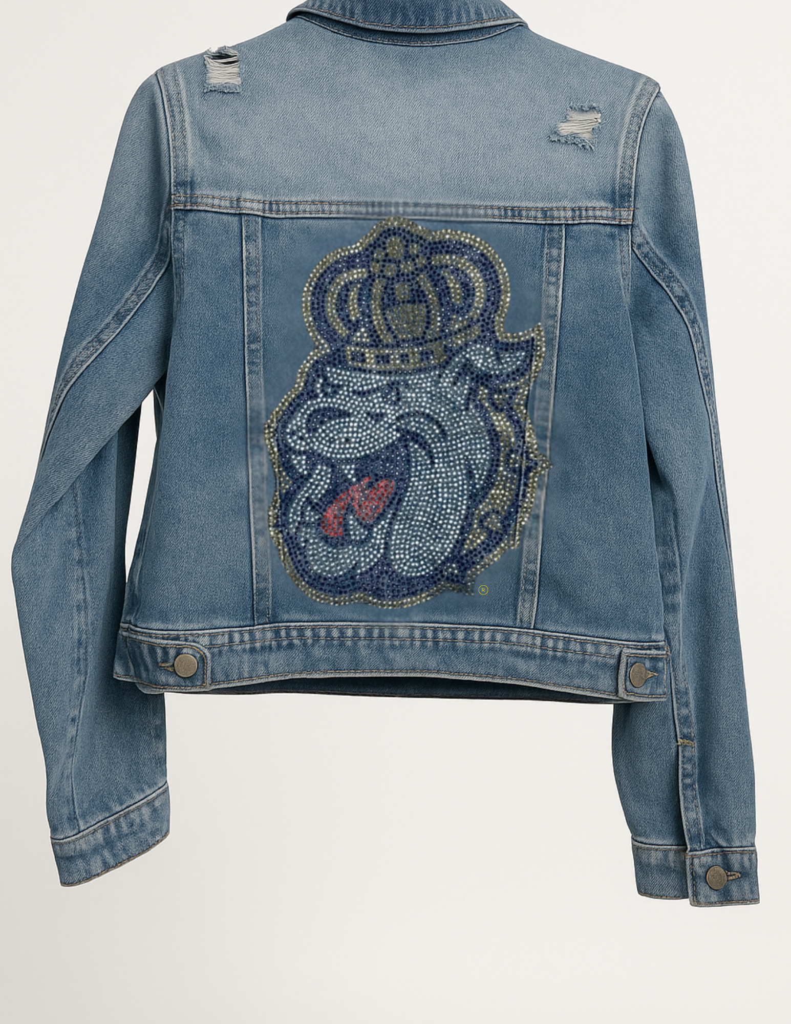 Game Day Jacket, Blue Denim, Crystal JMU Bulldog