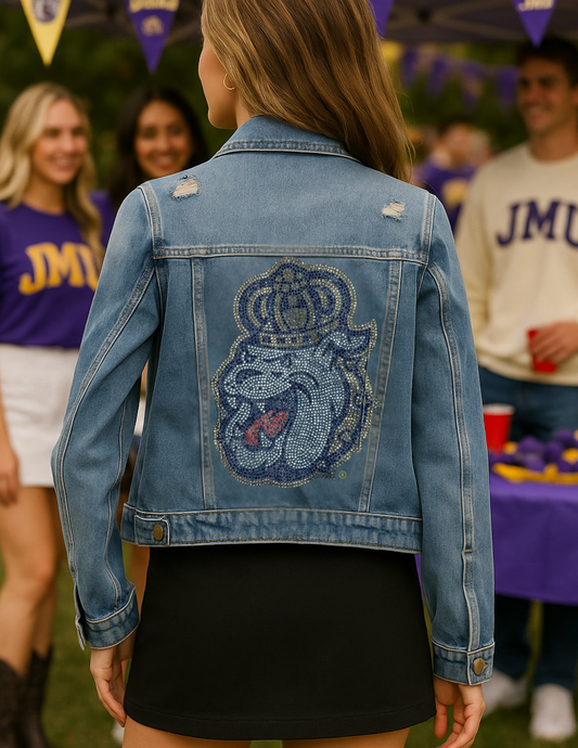 Licensed Game Day Jacket, Blue Denim, Crystal JMU Bulldog