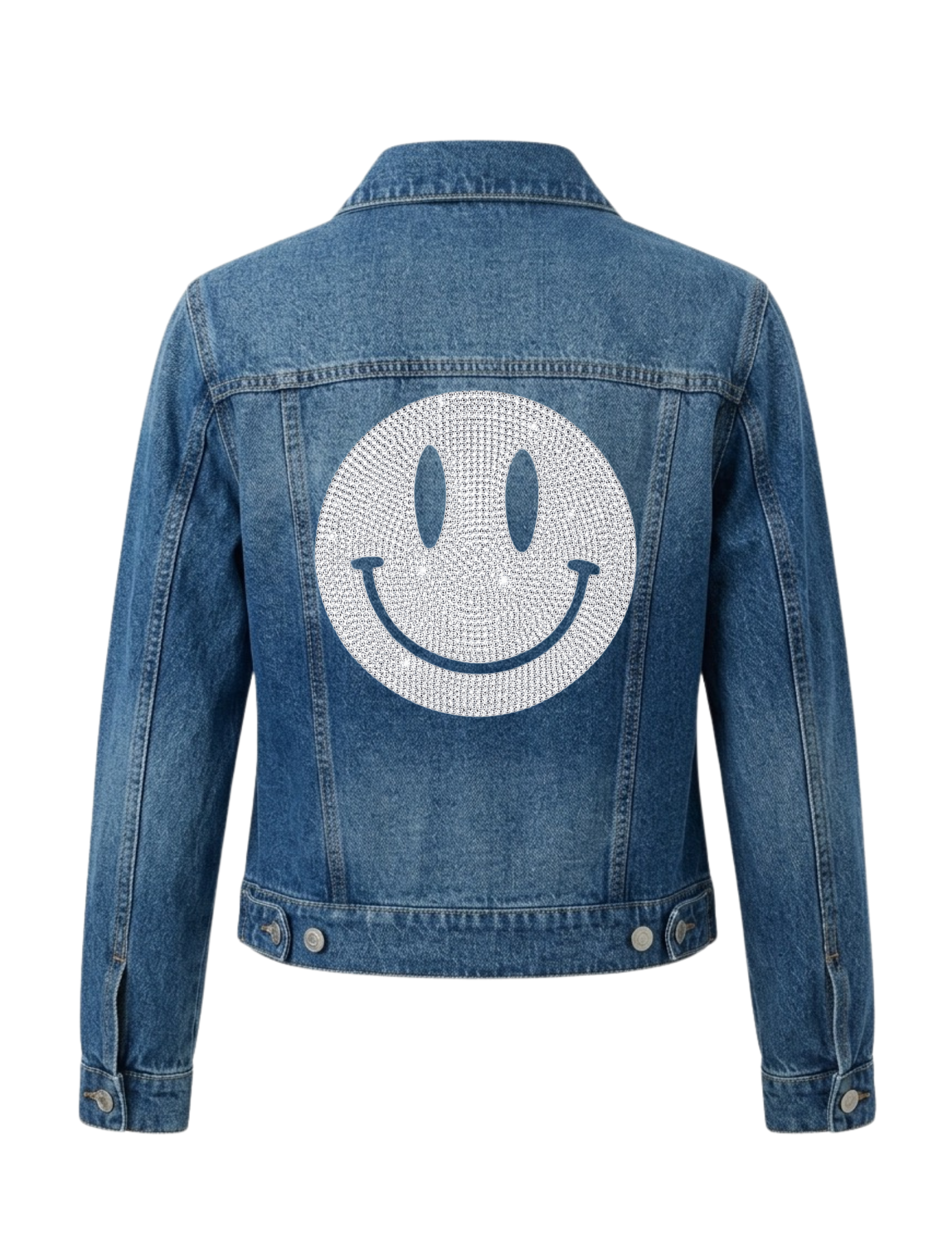 Silver Smiley Blue Denim Jacket