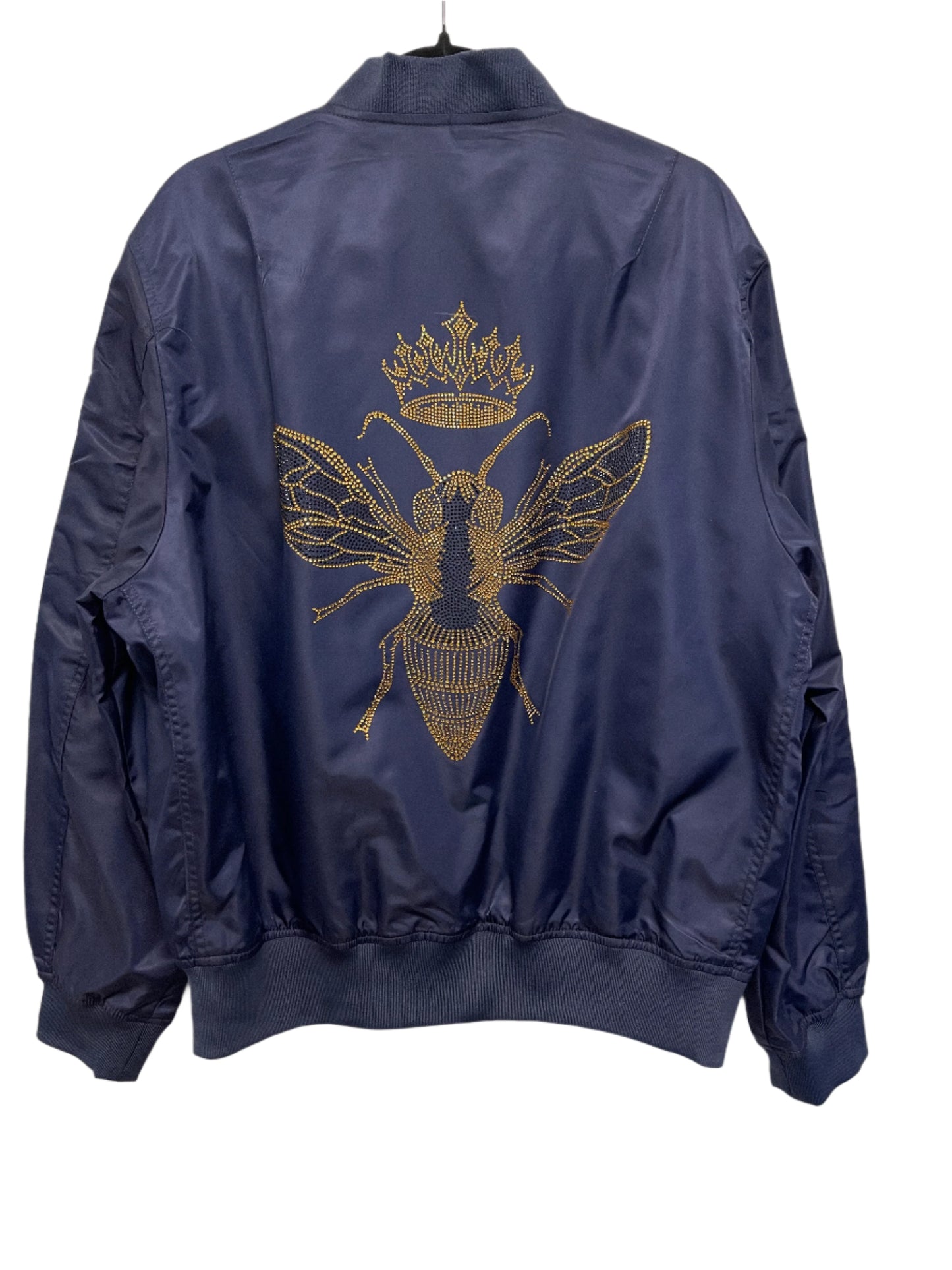 Jacket, Bomber Navy, Gold Queen Bee