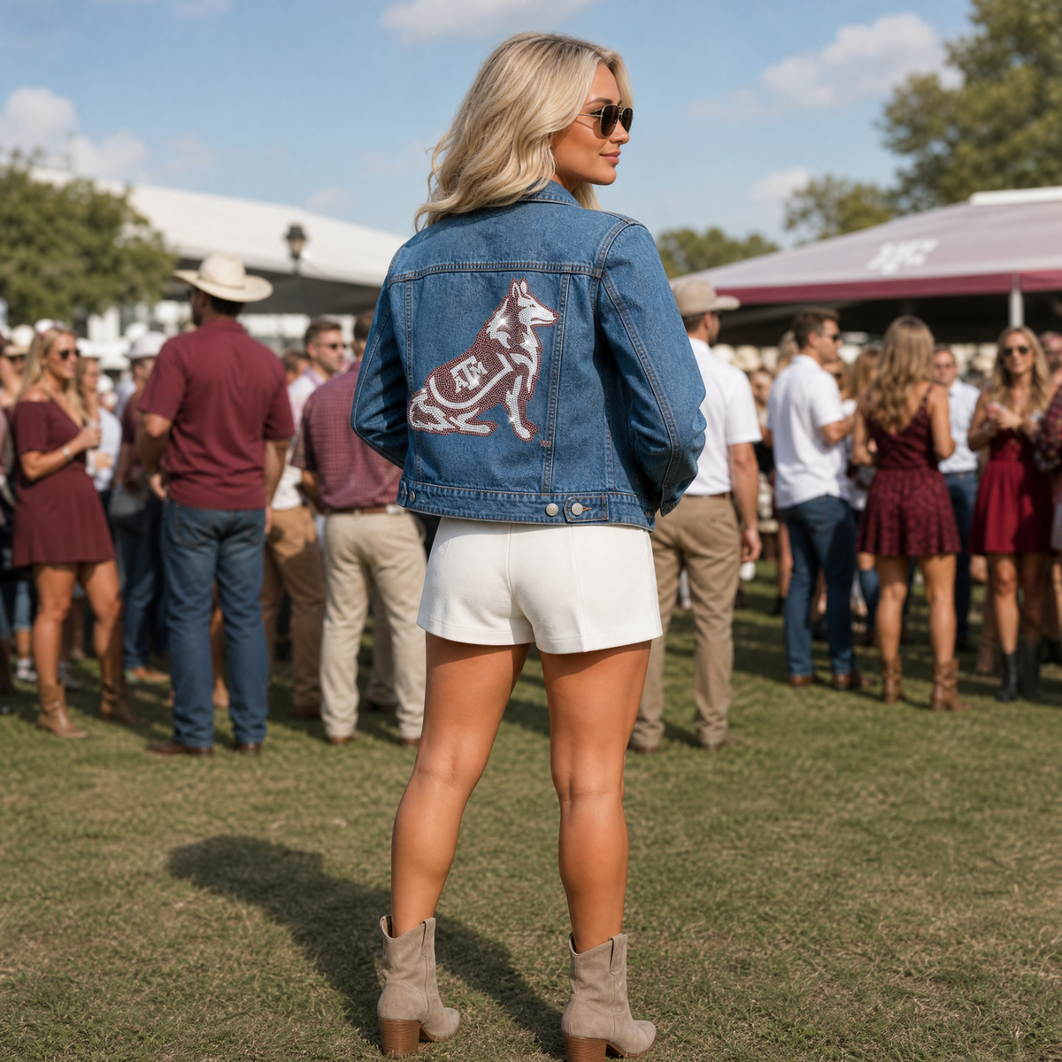 Texas A&M Reveille Blue Denim