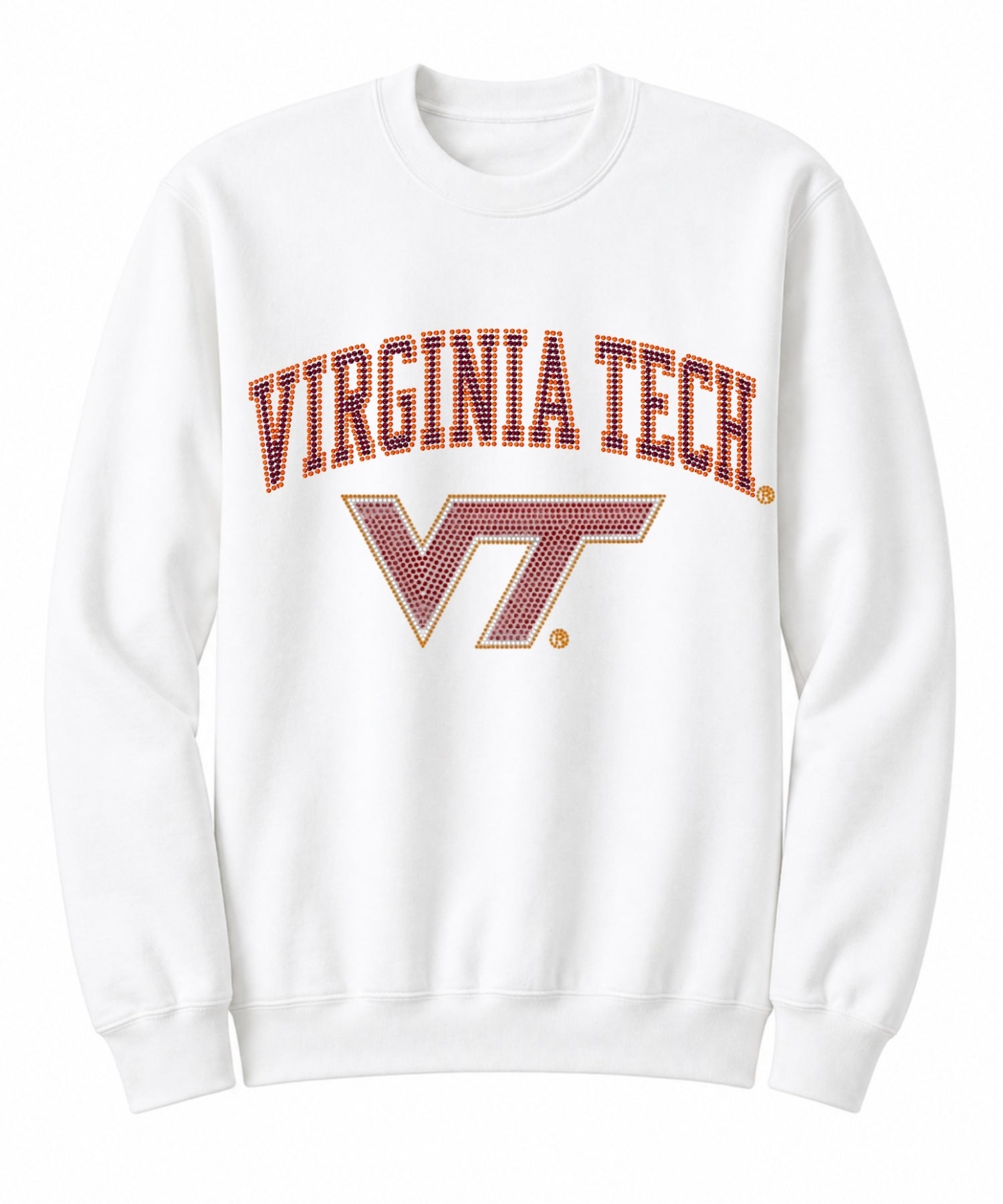 Virginia Tech Script w/ Large VT White Crewneck Sweatshirt