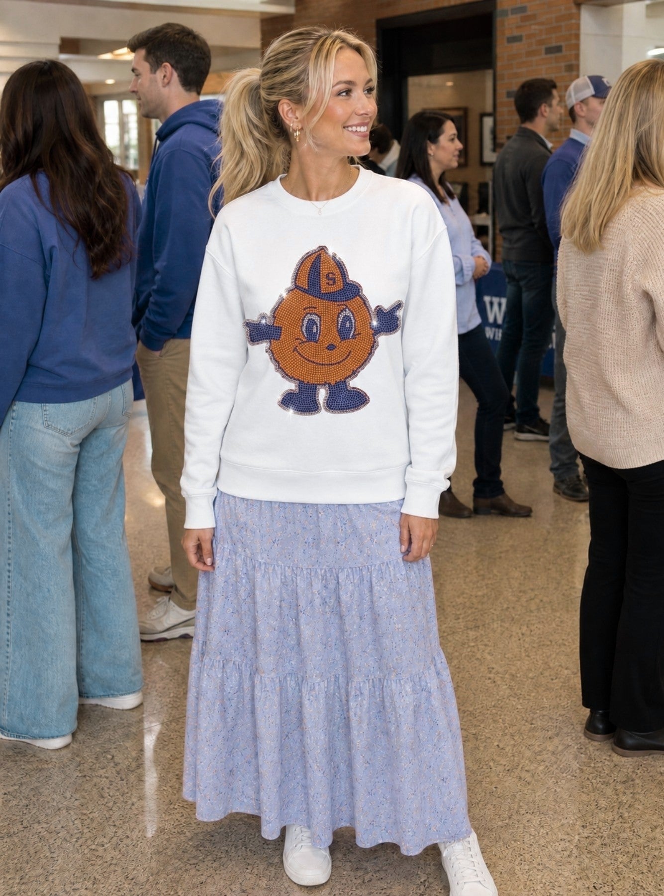 Syracuse University Otto Crewneck White Sweatshirt