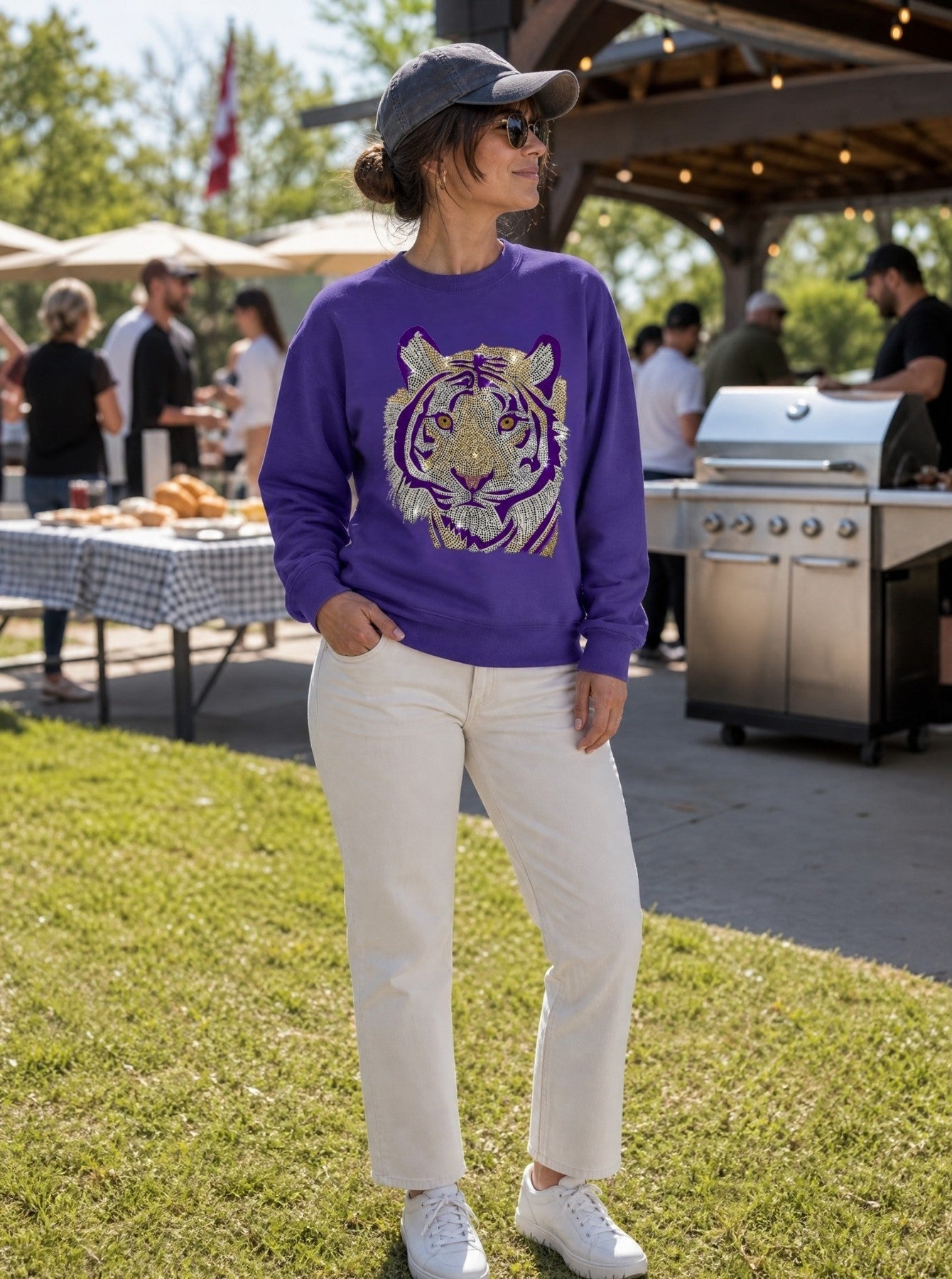 Purple Tiger Purple Crewneck Sweatshirt