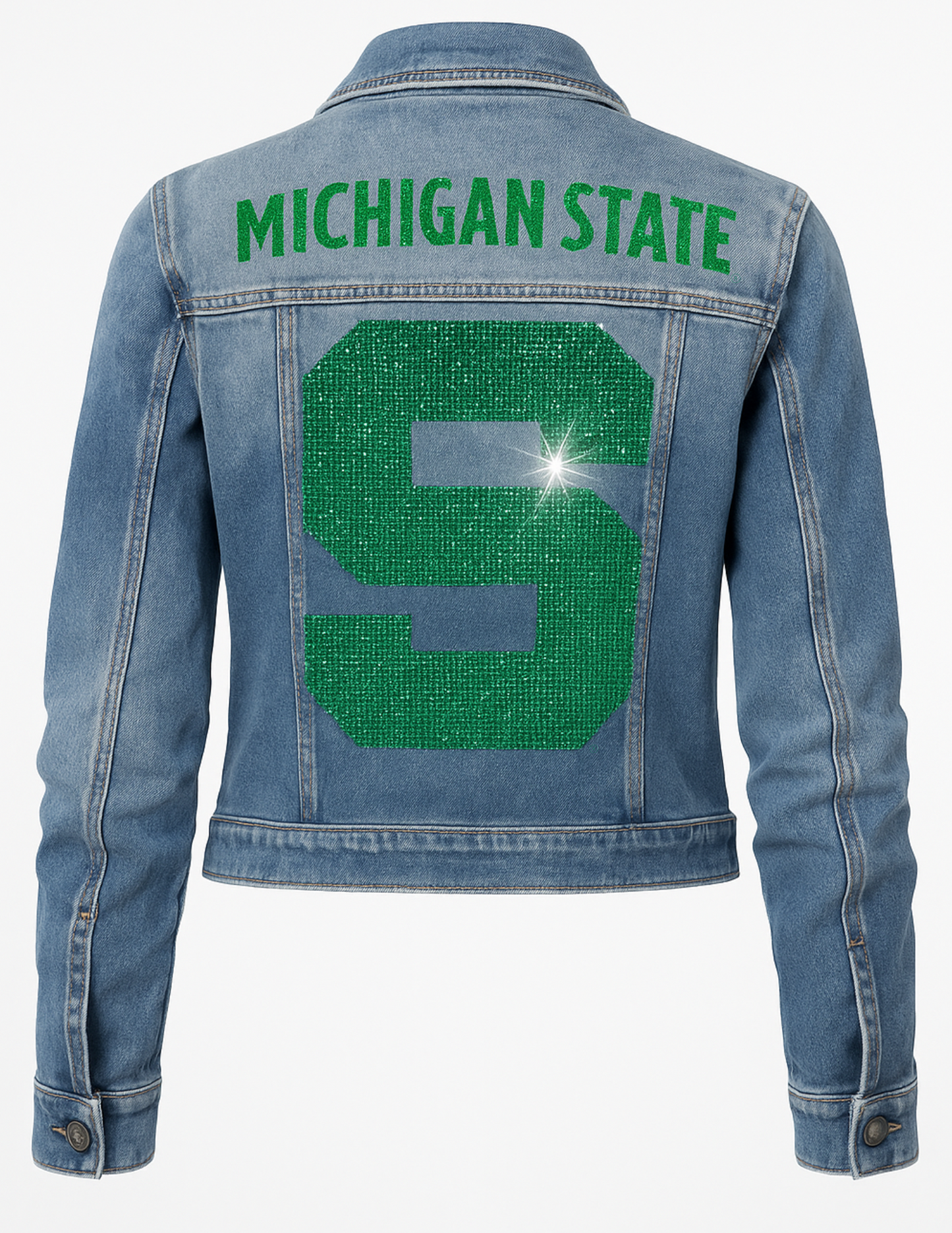Licensed Game Day Jacket, Blue Denim, Michigan State Block S
