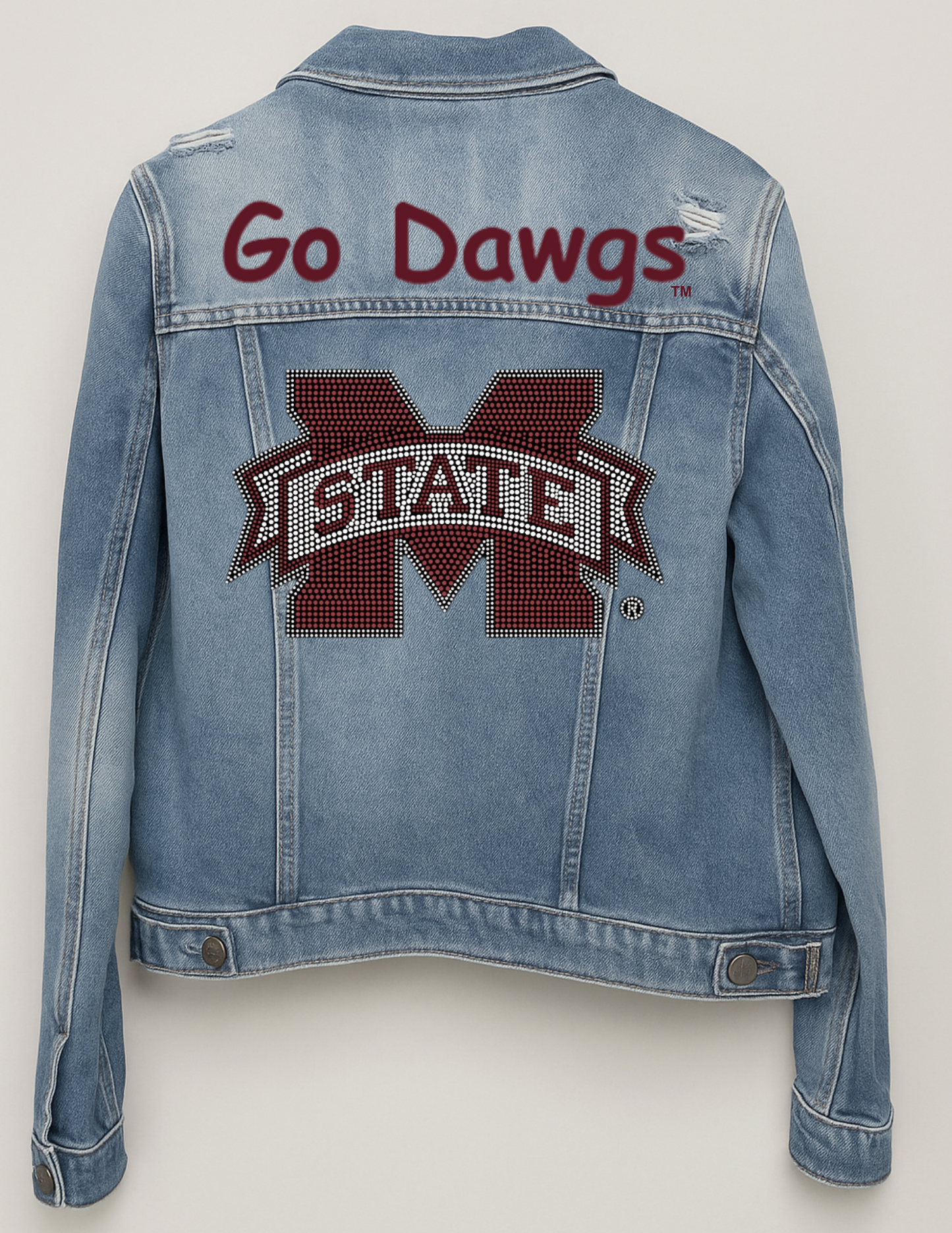 Licensed Game Day Jacket, Blue Denim, Mississippi State M State Go Dawgs