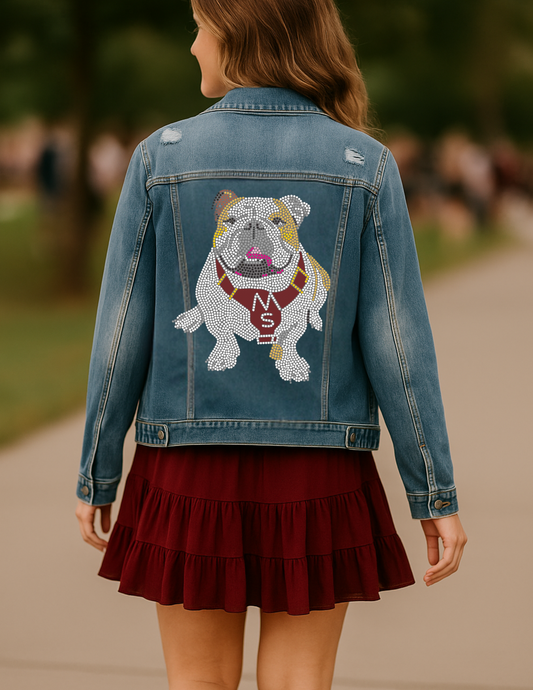 Licensed Game Day Jacket, Blue Denim, Mississippi State Full Bulldog