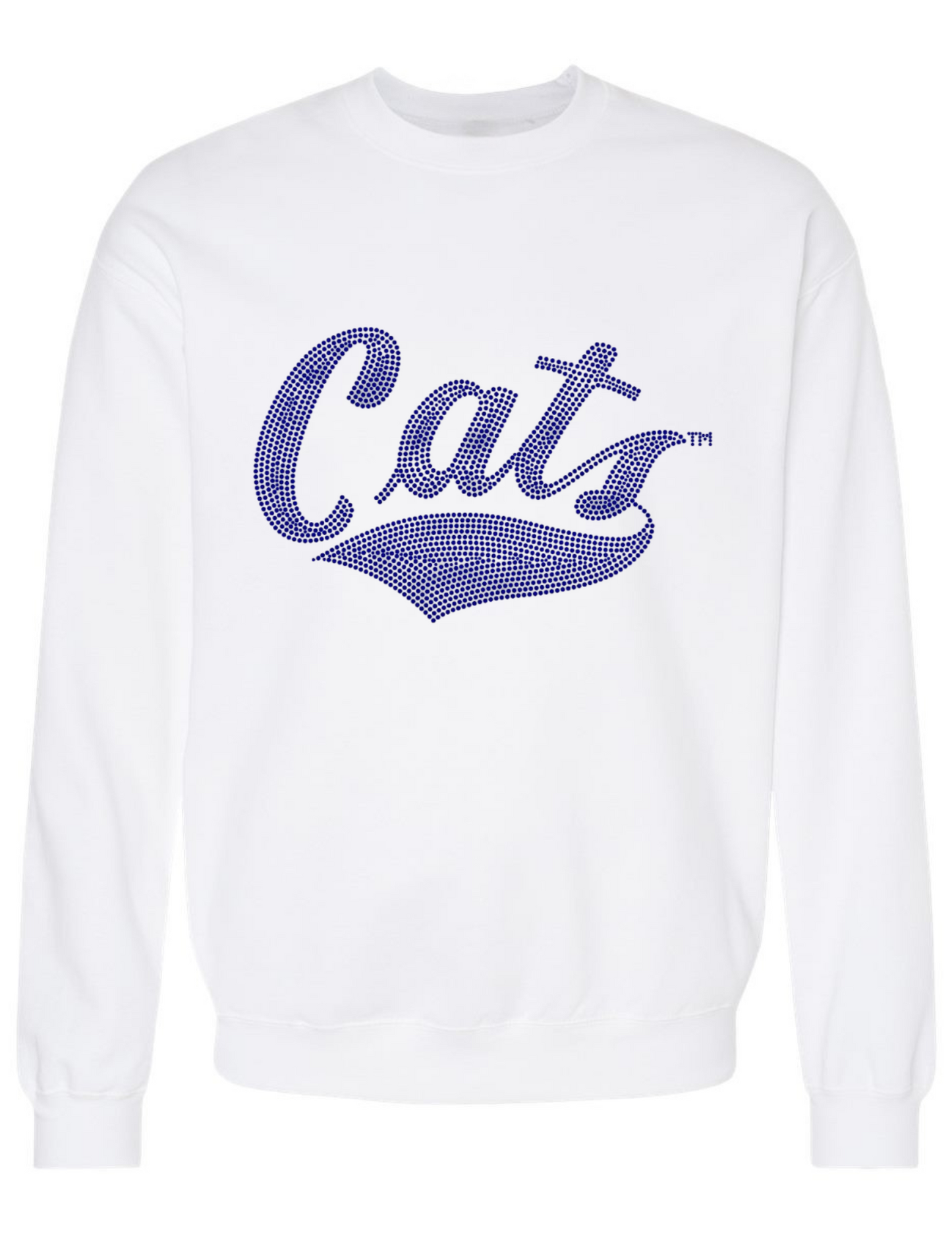 Licensed Game Day Sweatshirt, White, Montana State Cats Rhinestone Script