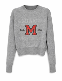 Miami of Ohio Est. 1809 Gray Crewneck Sweater