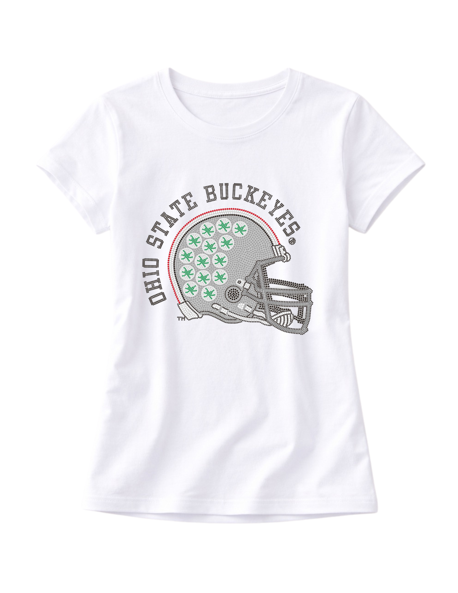 Ohio State Helmet Crewneck White Short Sleeve T-Shirt