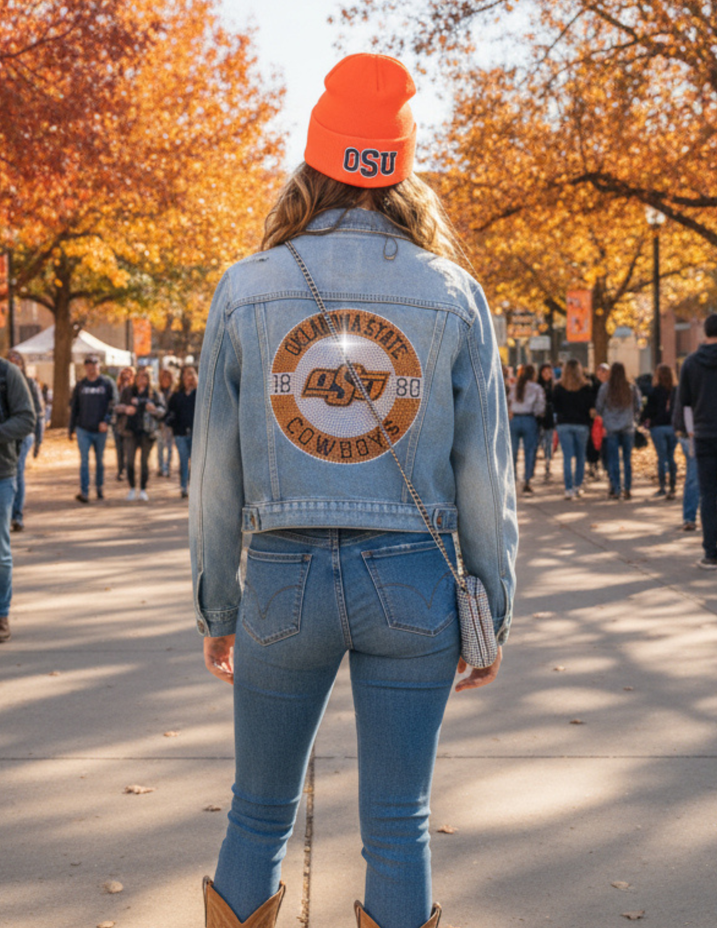 Licensed Game Day Jacket, Blue Denim, Oklahoma State Est 1890