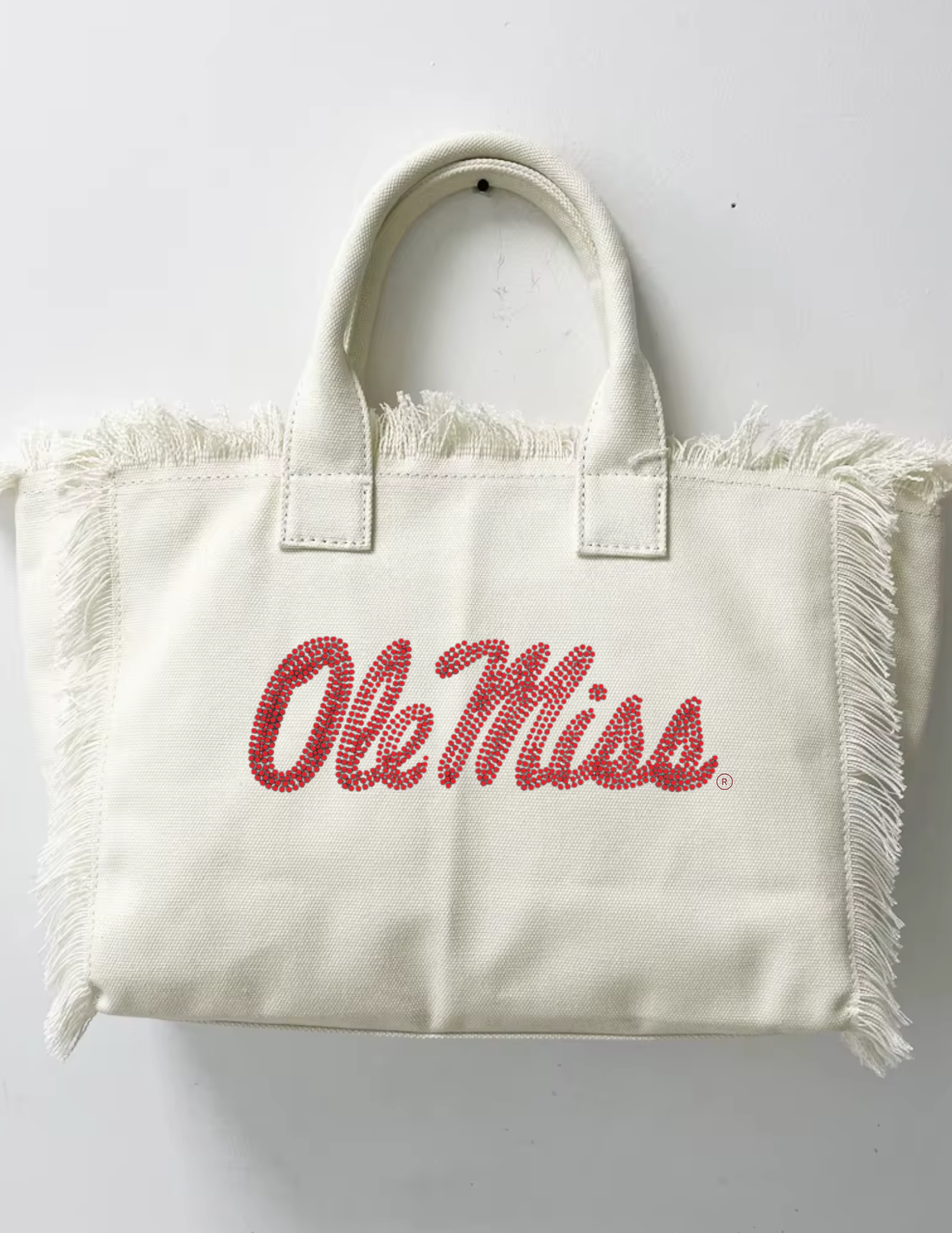 Licensed Game Day Tote, White, Ole Miss Script