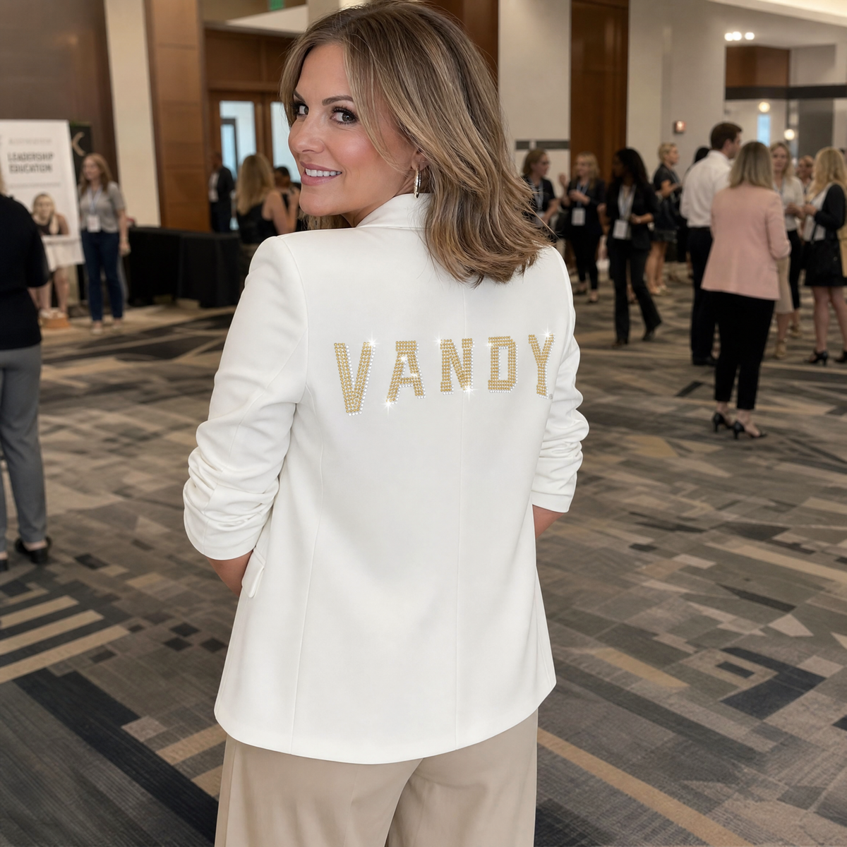 Vanderbilt University Vandy White Ruched Blazer