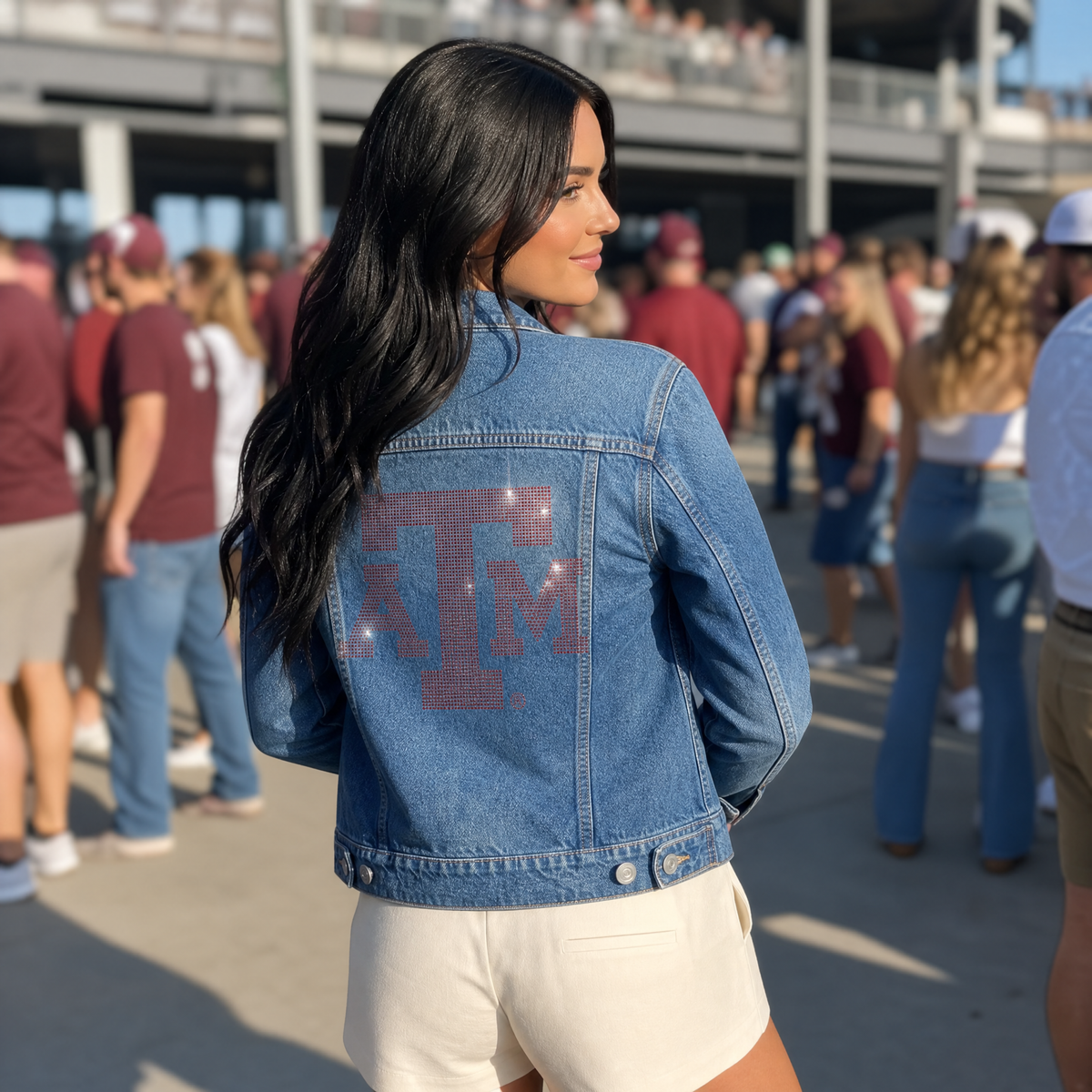 Texas A&M Logo Blue Denim Jacket