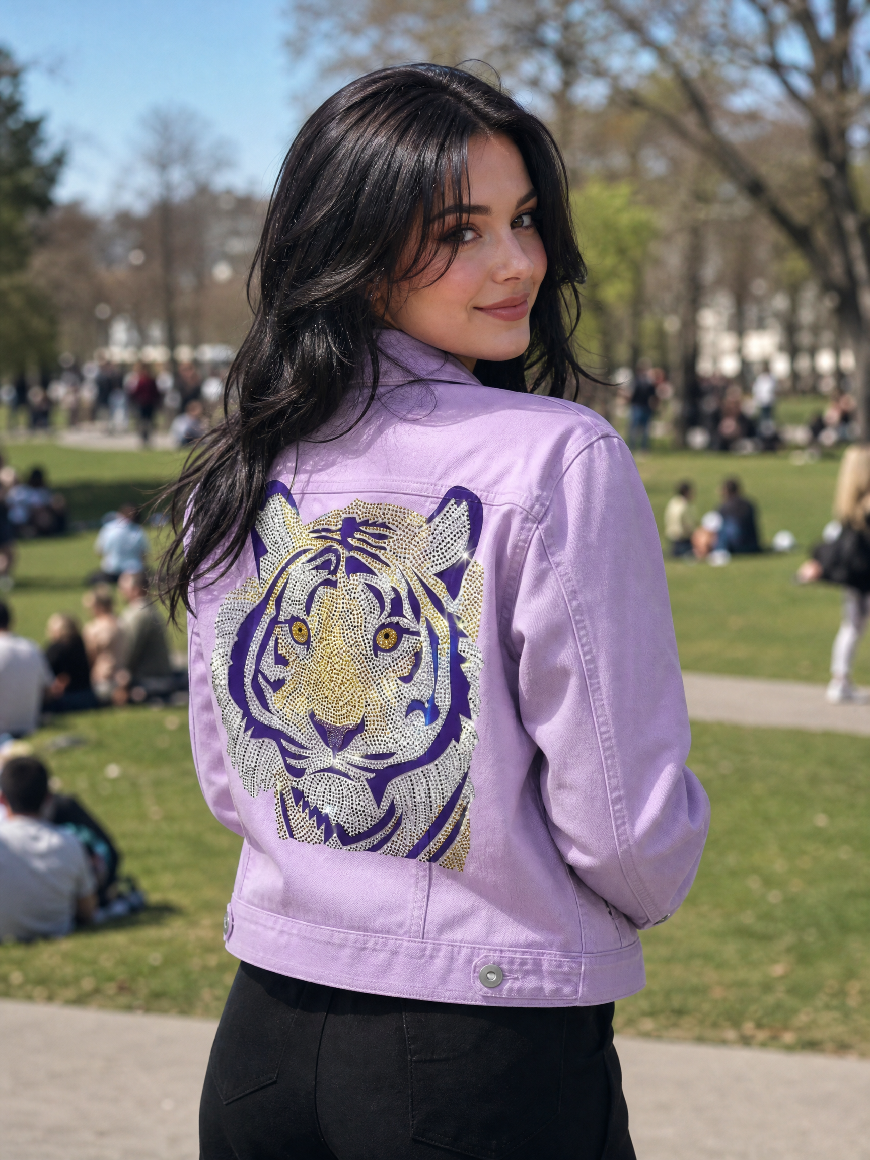 Purple Tiger Lavender Denim Jacket