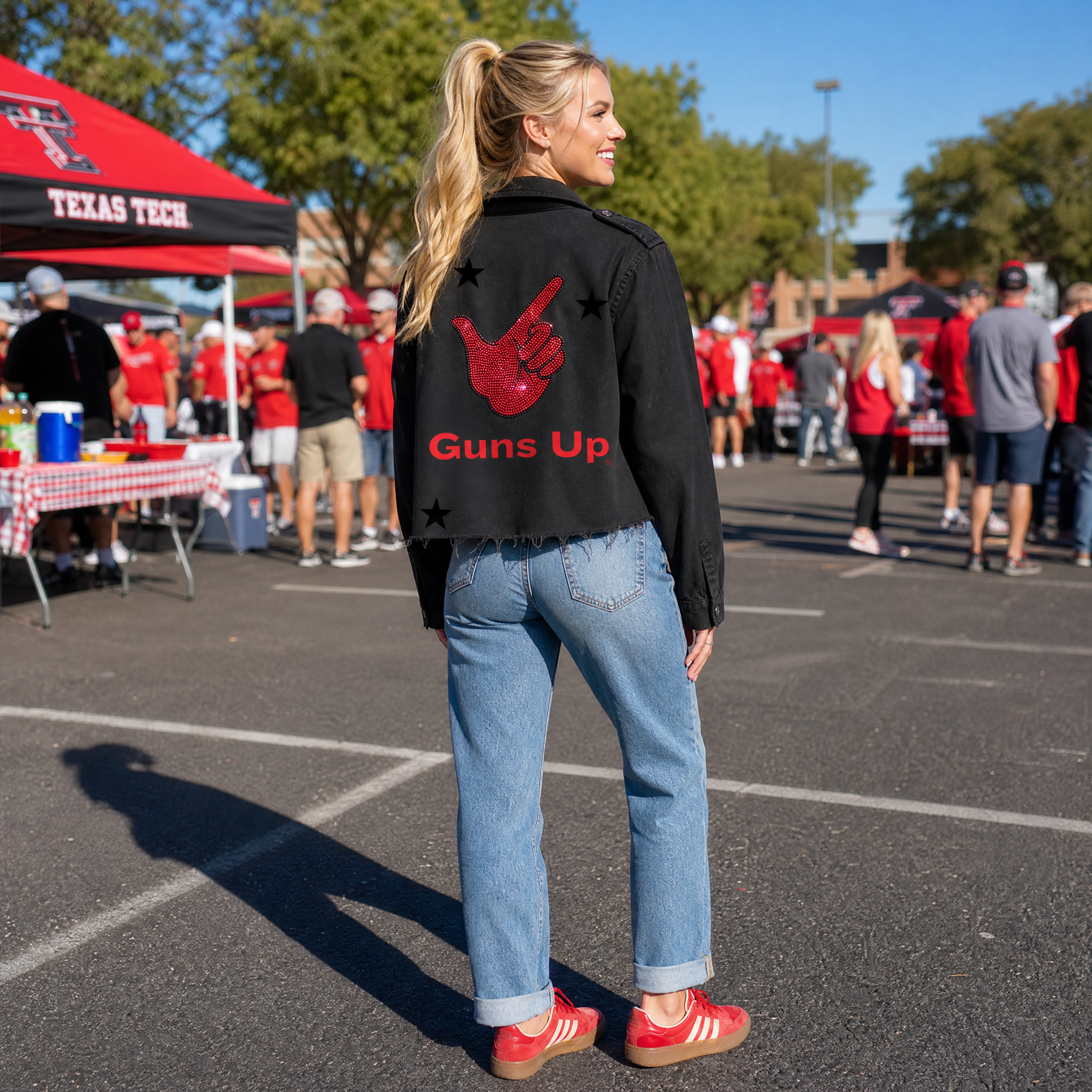 Texas Tech Guns Up Black Shacket