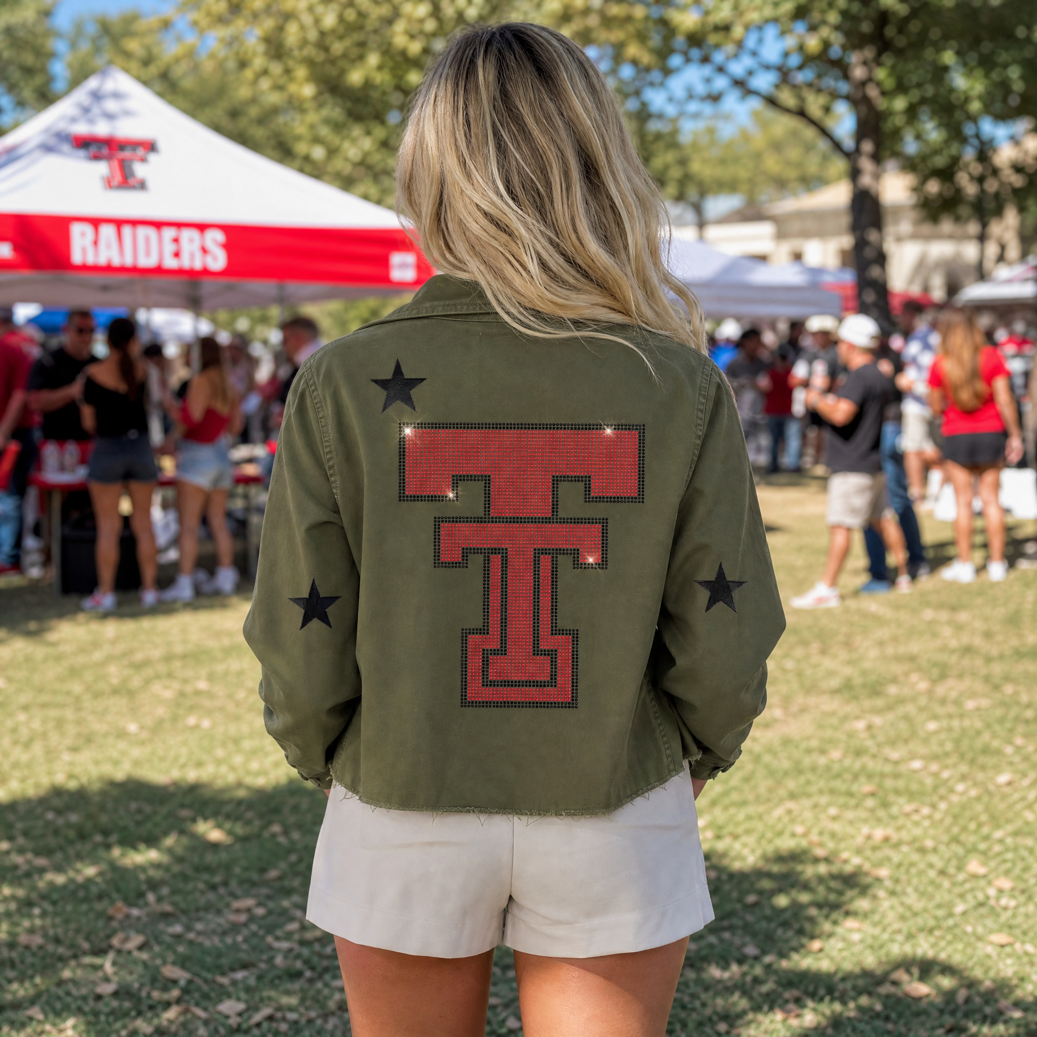 Texas Tech TT Army Green Shacket