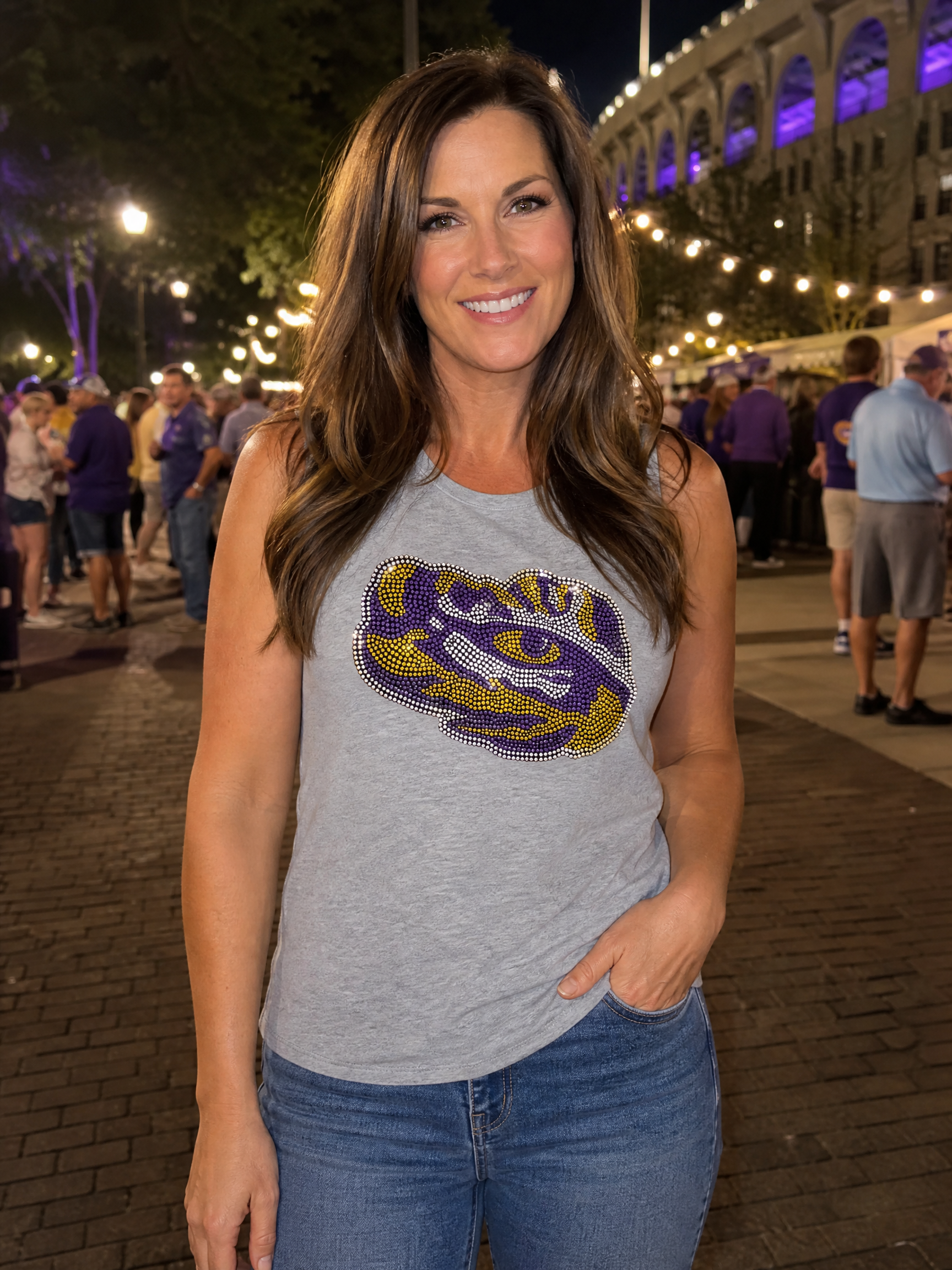 LSU Tiger Eye Gray Tank Top