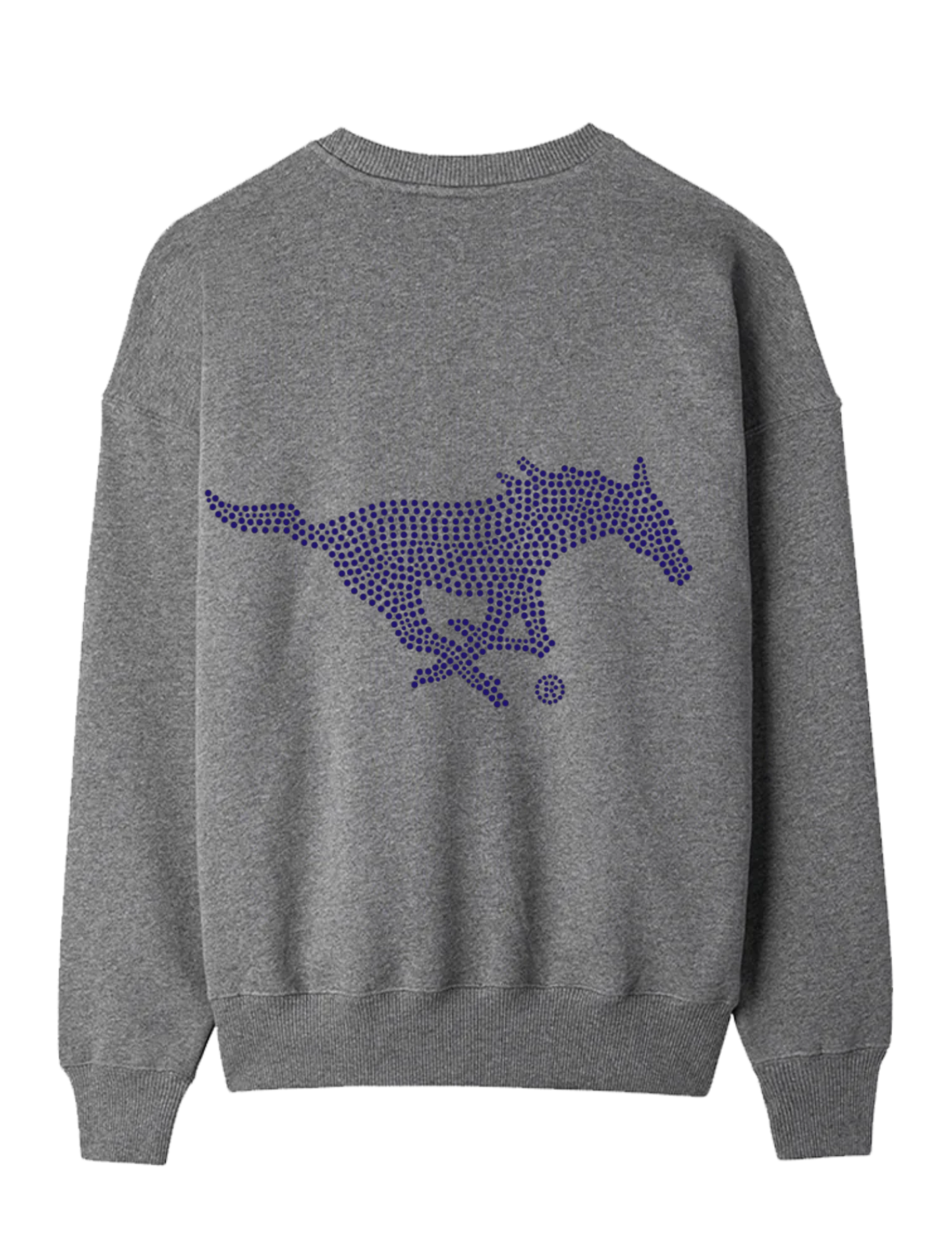Licensed Game Day Sweatshirt, Crewneck Grey, SMU Mustangs