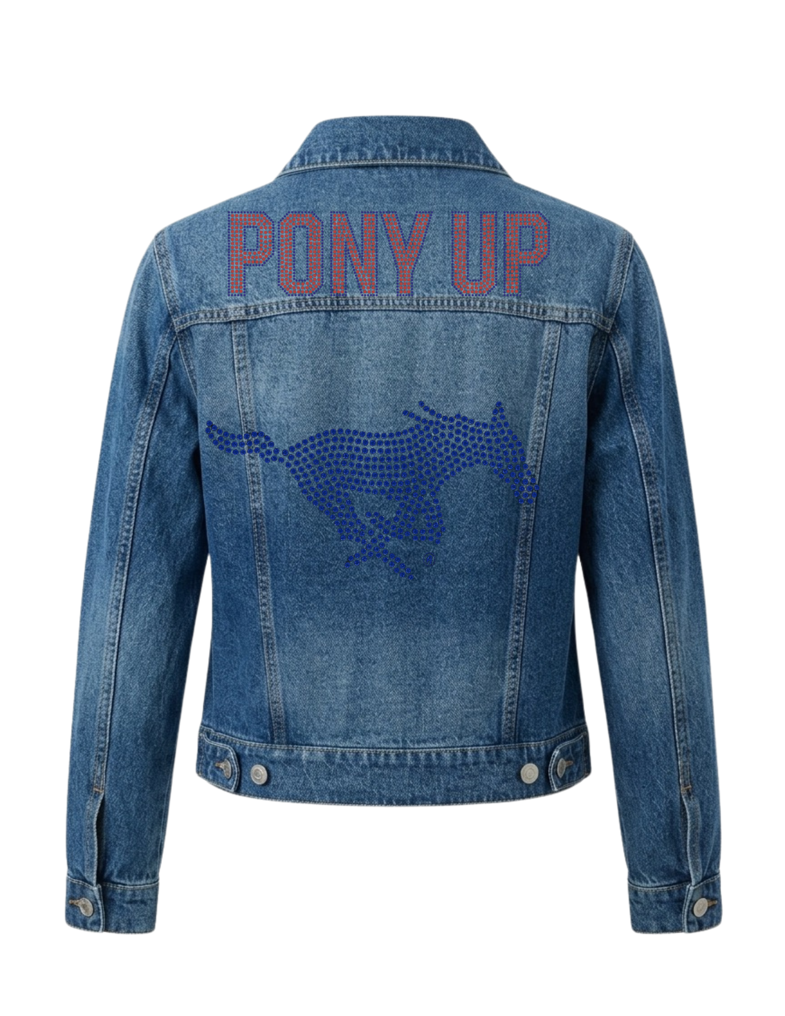 SMU Pony Up Blue Mustang Blue Denim Jacket