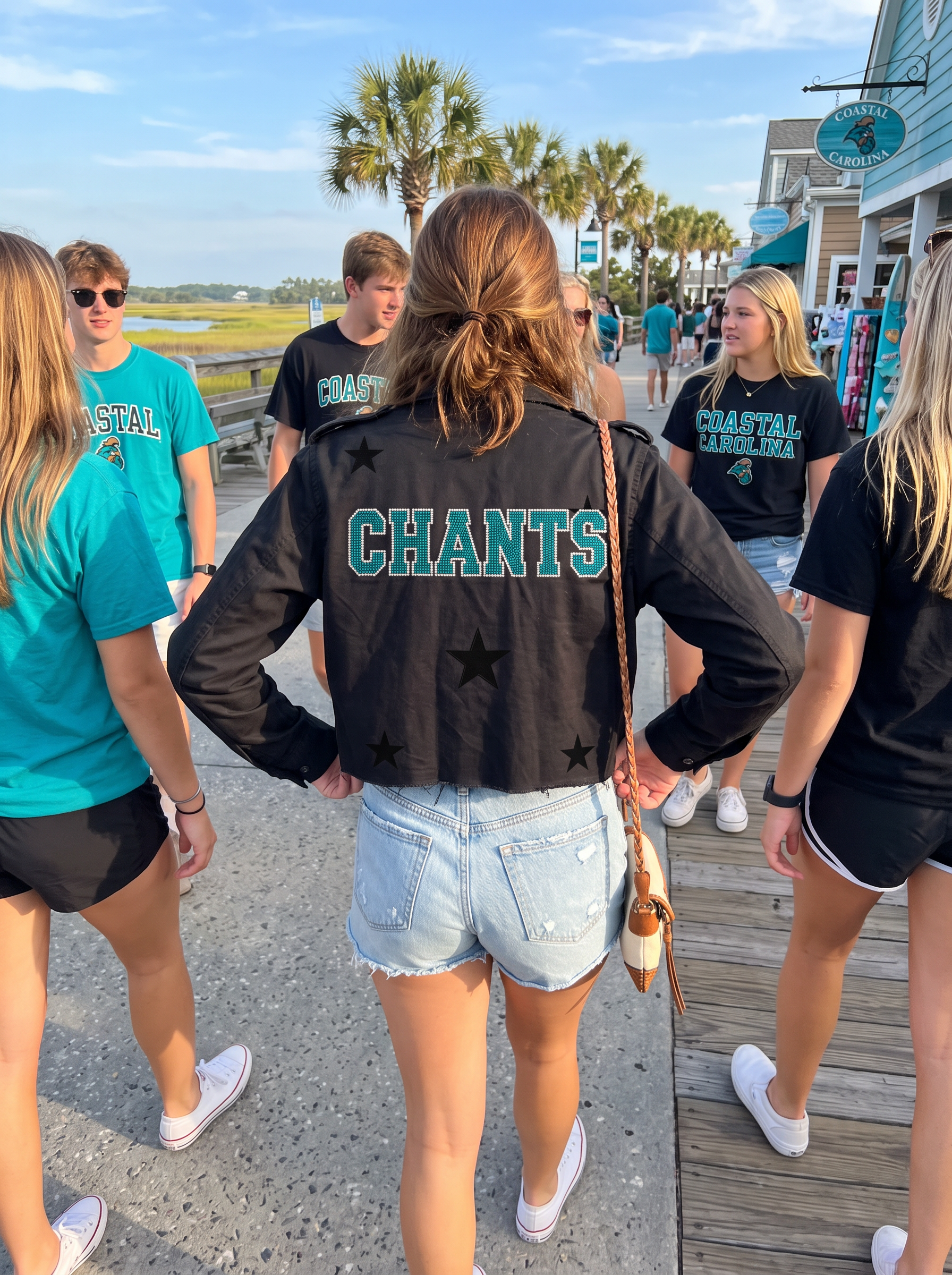 Coastal Carolina Chants Block Black Shacket