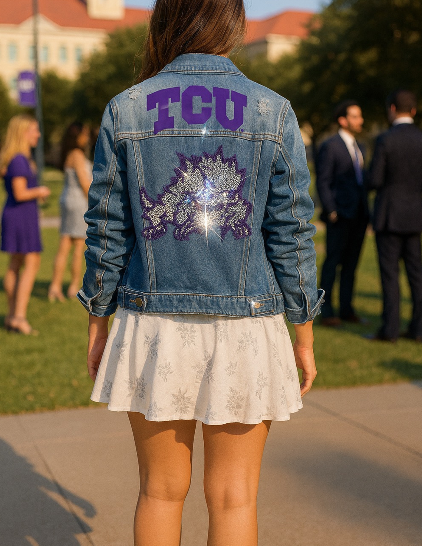 Licensed Game Day Jacket, Denim, TCU Horned Frog