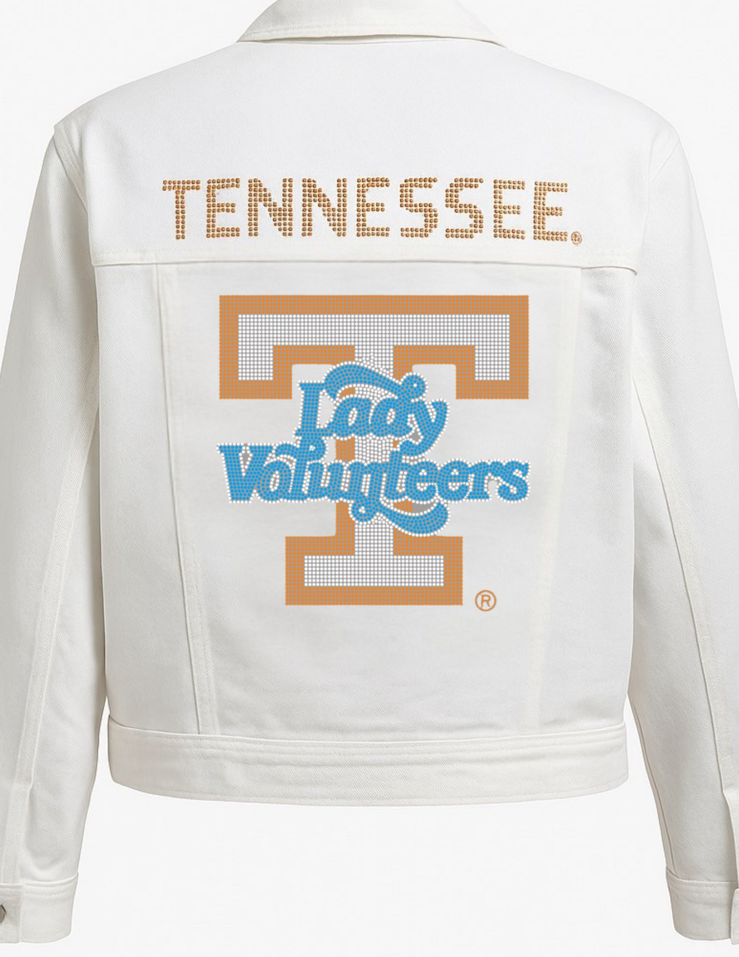 Licensed Game Day Jacket, White Denim, Tennessee Lady Vols T