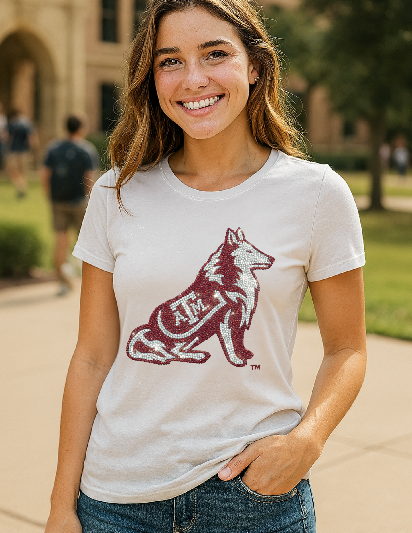 Licensed Game Day T-Shirt, Crewneck White, Texas A&M Reveille