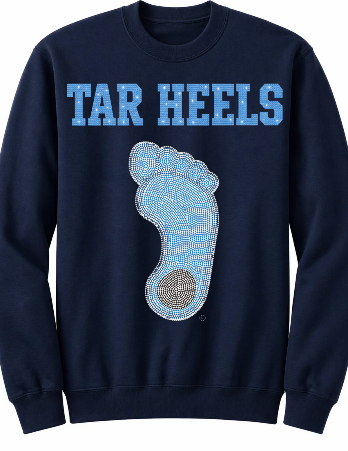 University of North Carolina Tar Heels Foot Navy Crewneck Sweatshirt