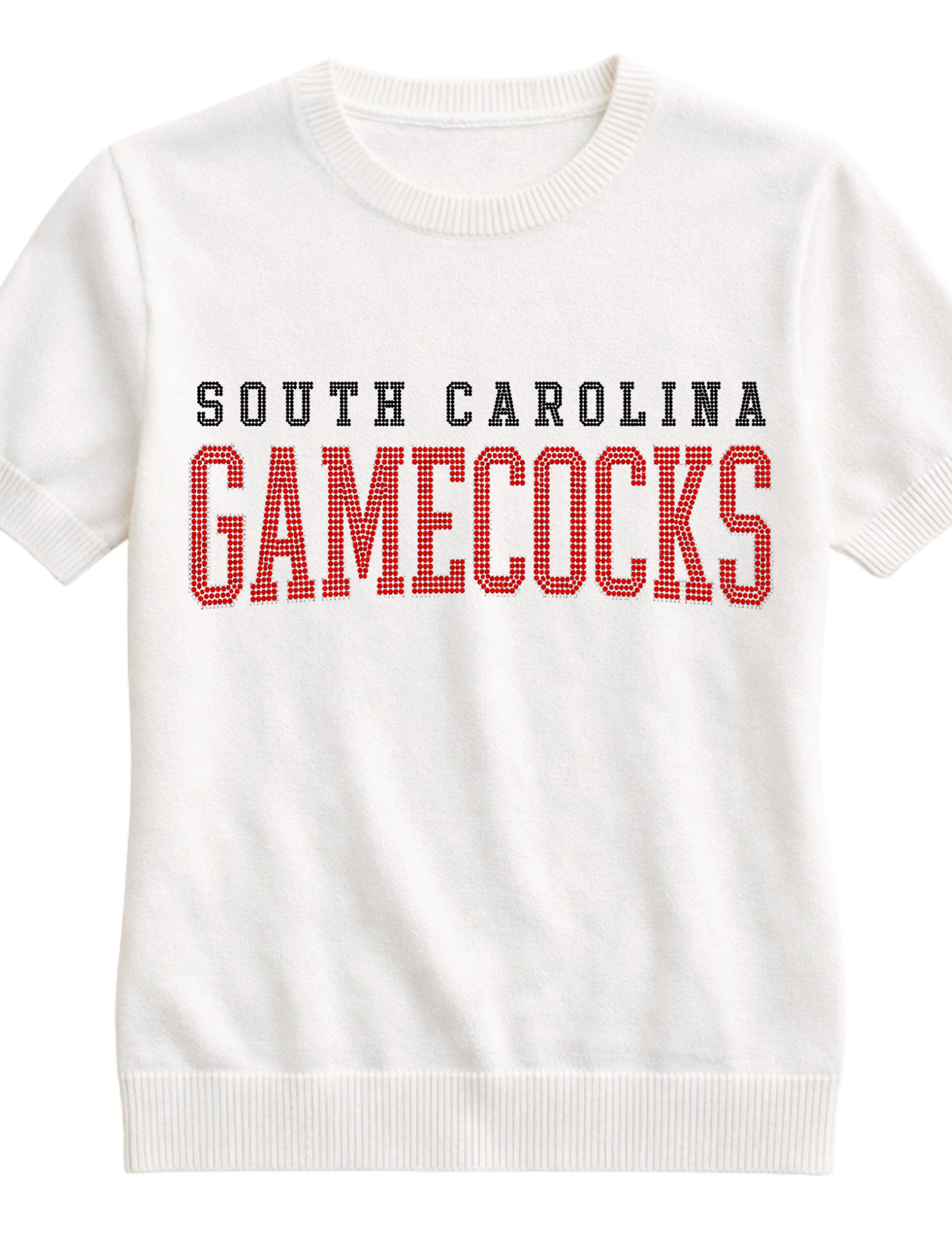 University of South Carolina Gamecocks Script Ivory Short Sleeve Sweater