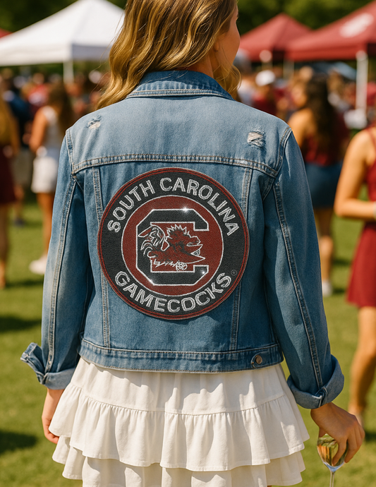 Licensed Game Day Jacket, Denim, University of South Carolina, Circle Gamecock