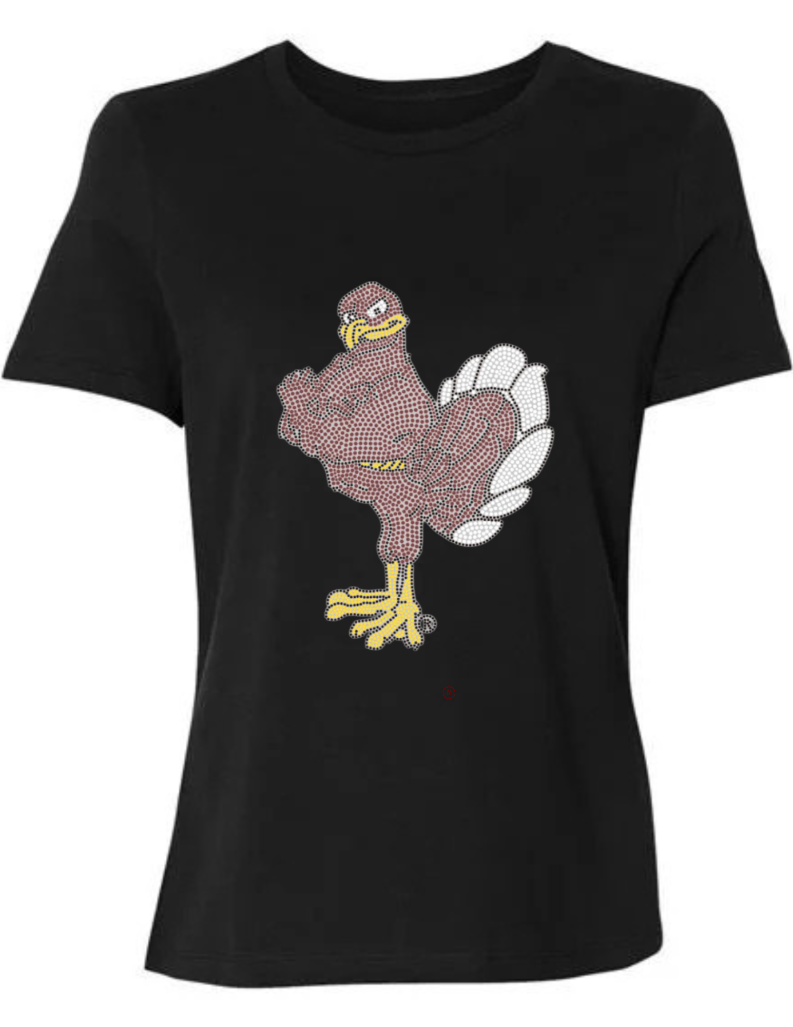 Virginia Tech Hokie Bird Crewneck Black Short Sleeve T-Shirt