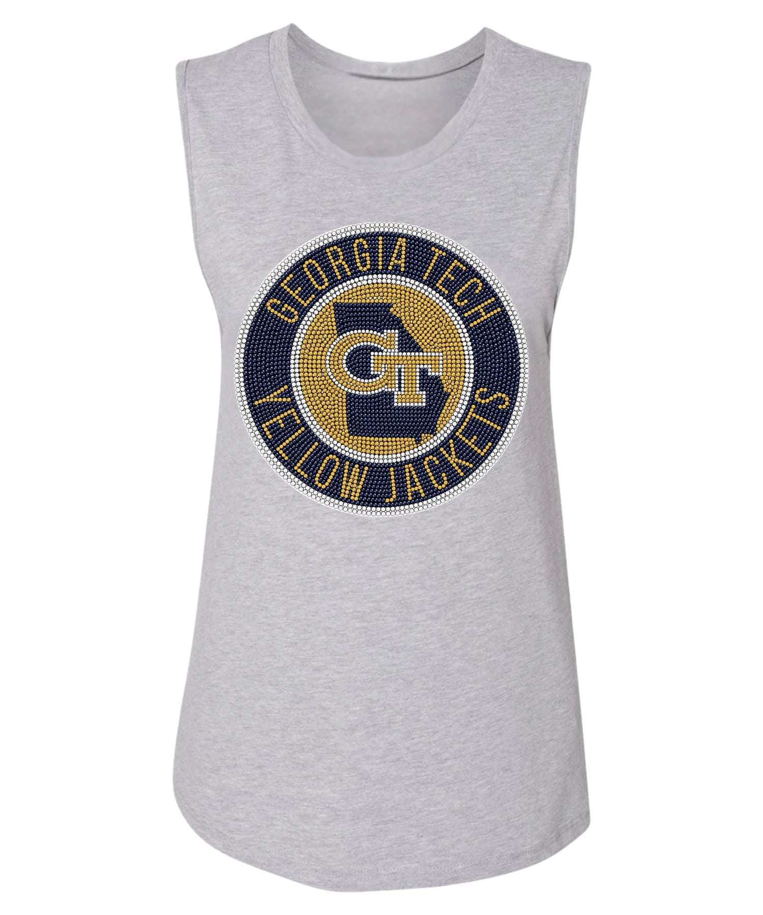 Georgia Tech GT Circle Decal Grey Tank Top