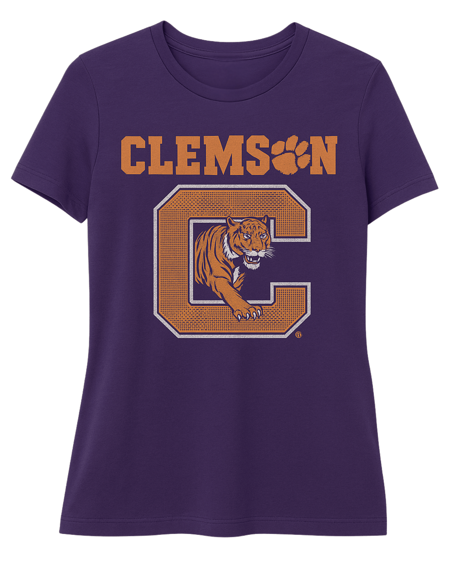 Licensed Game Day T-Shirt, Purple, Clemson University Clemson C Tiger