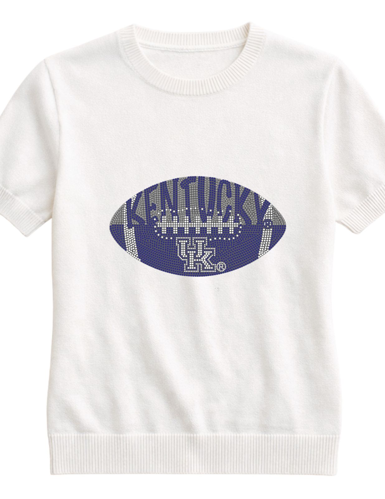University of Kentucky Football Ivory Short Sleeve Sweater