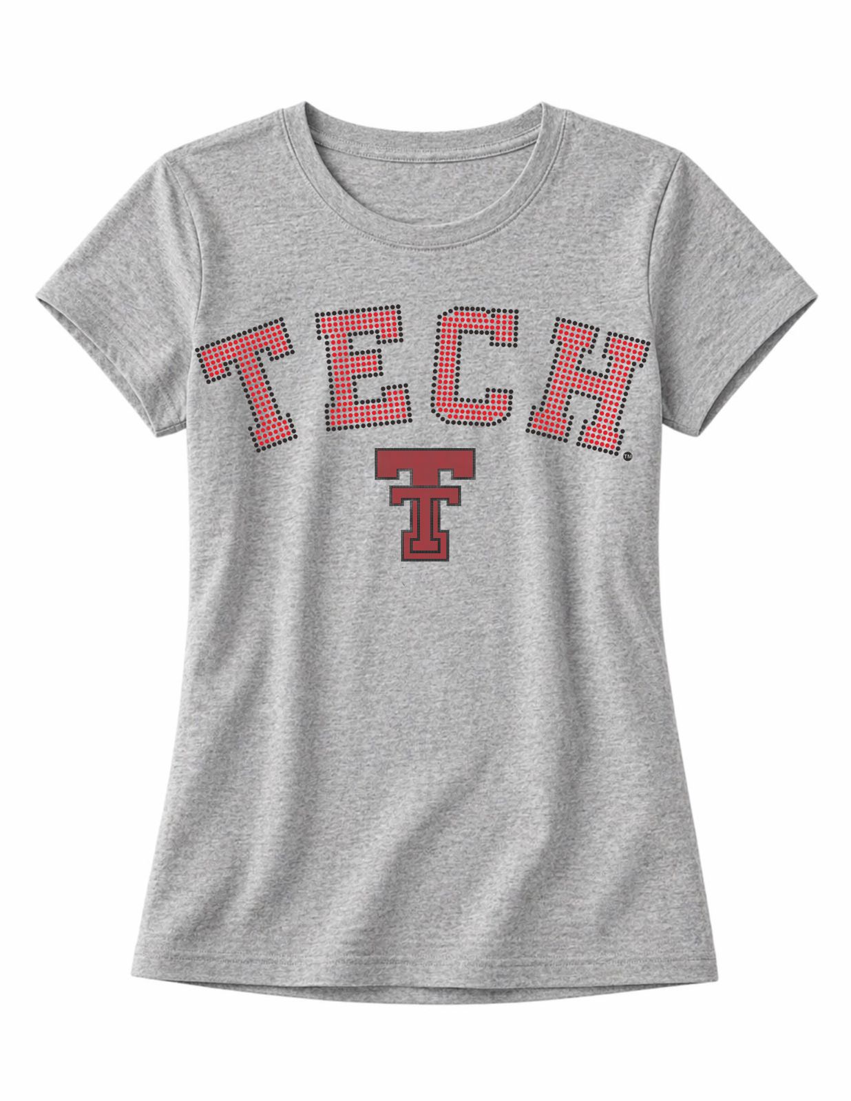 Texas Tech Small T Tech Gray Crewneck T-Shirt