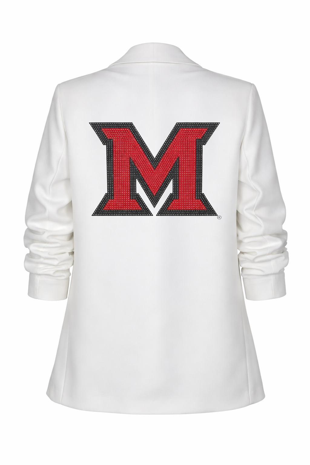 Game Day Blazer, White Ruched, Miami of Ohio M