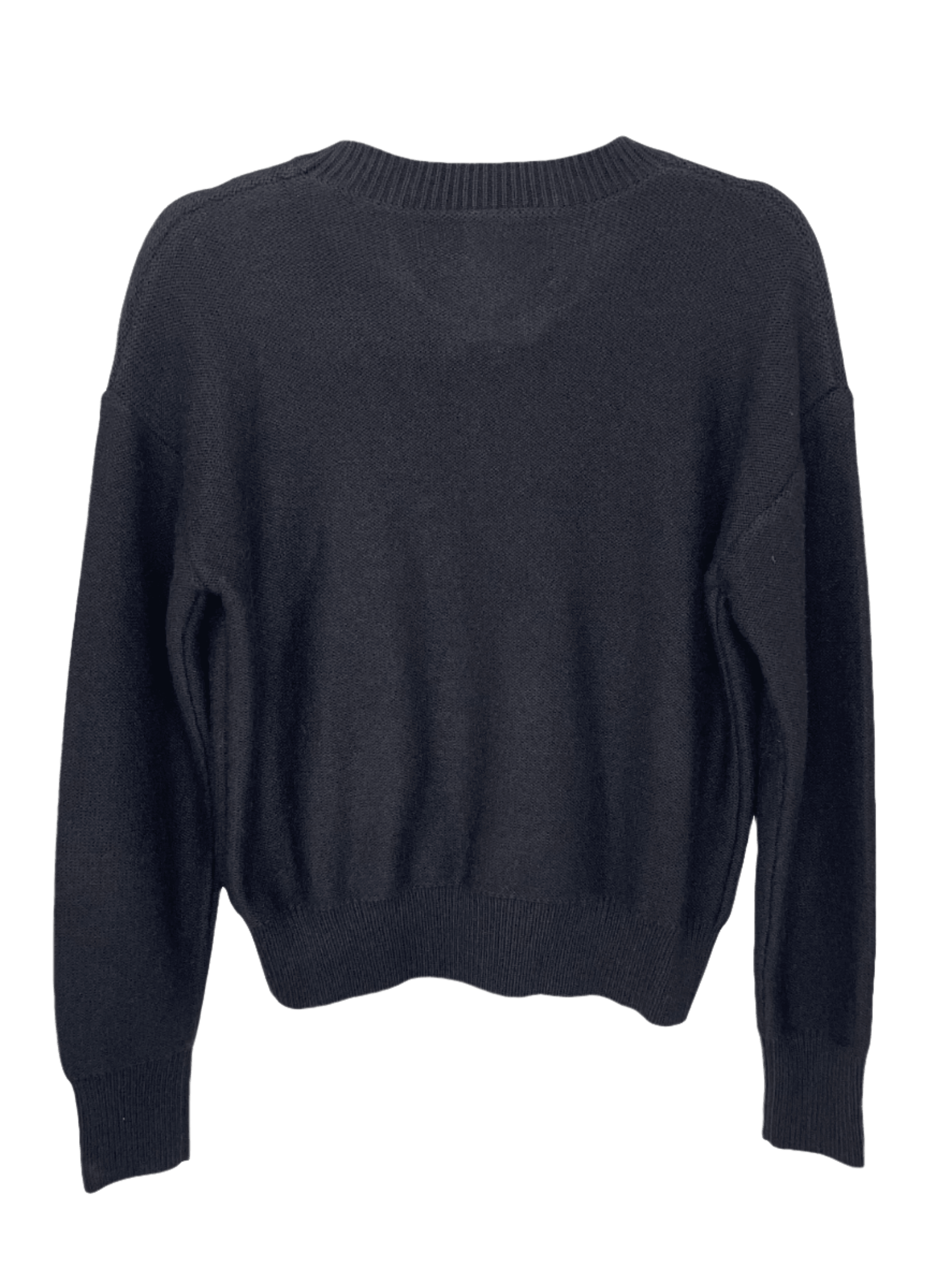 Skull Flowers Black Crewneck Sweater
